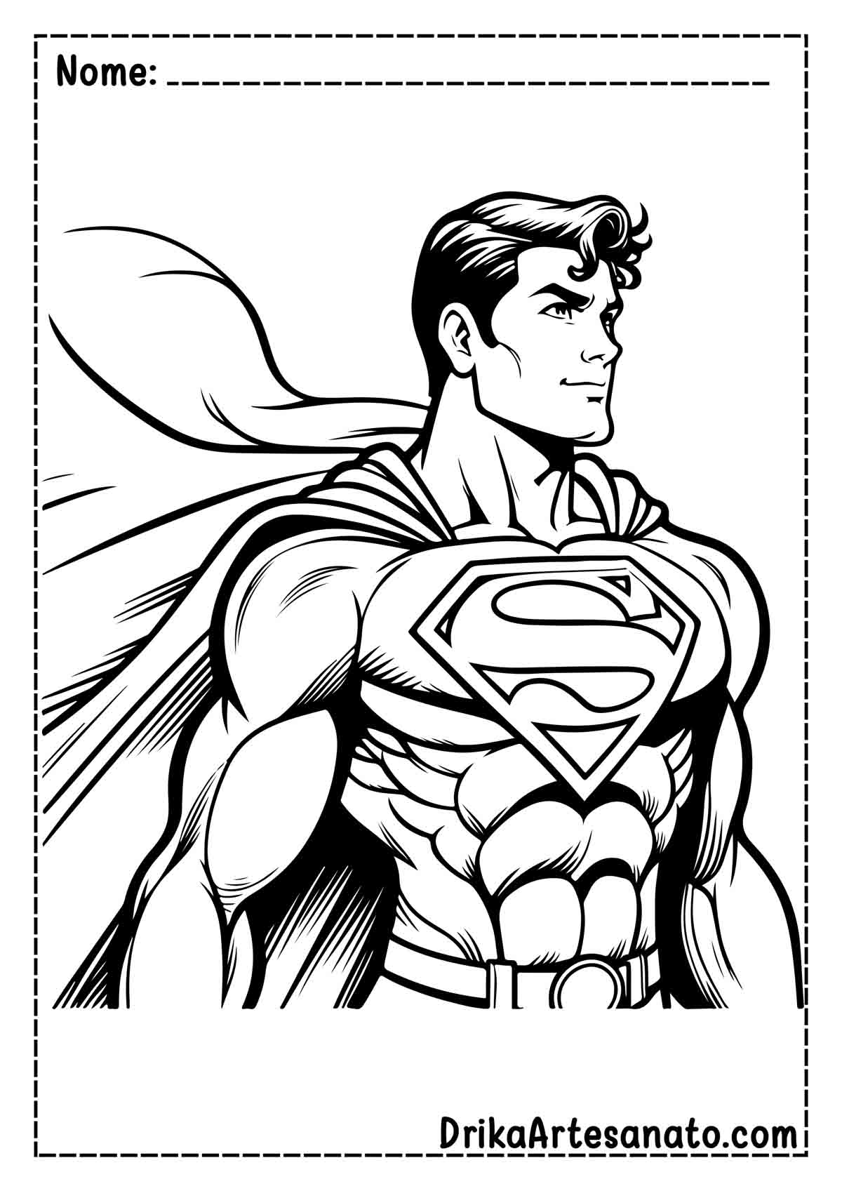 Desenho do Superman Realista para Imprimir