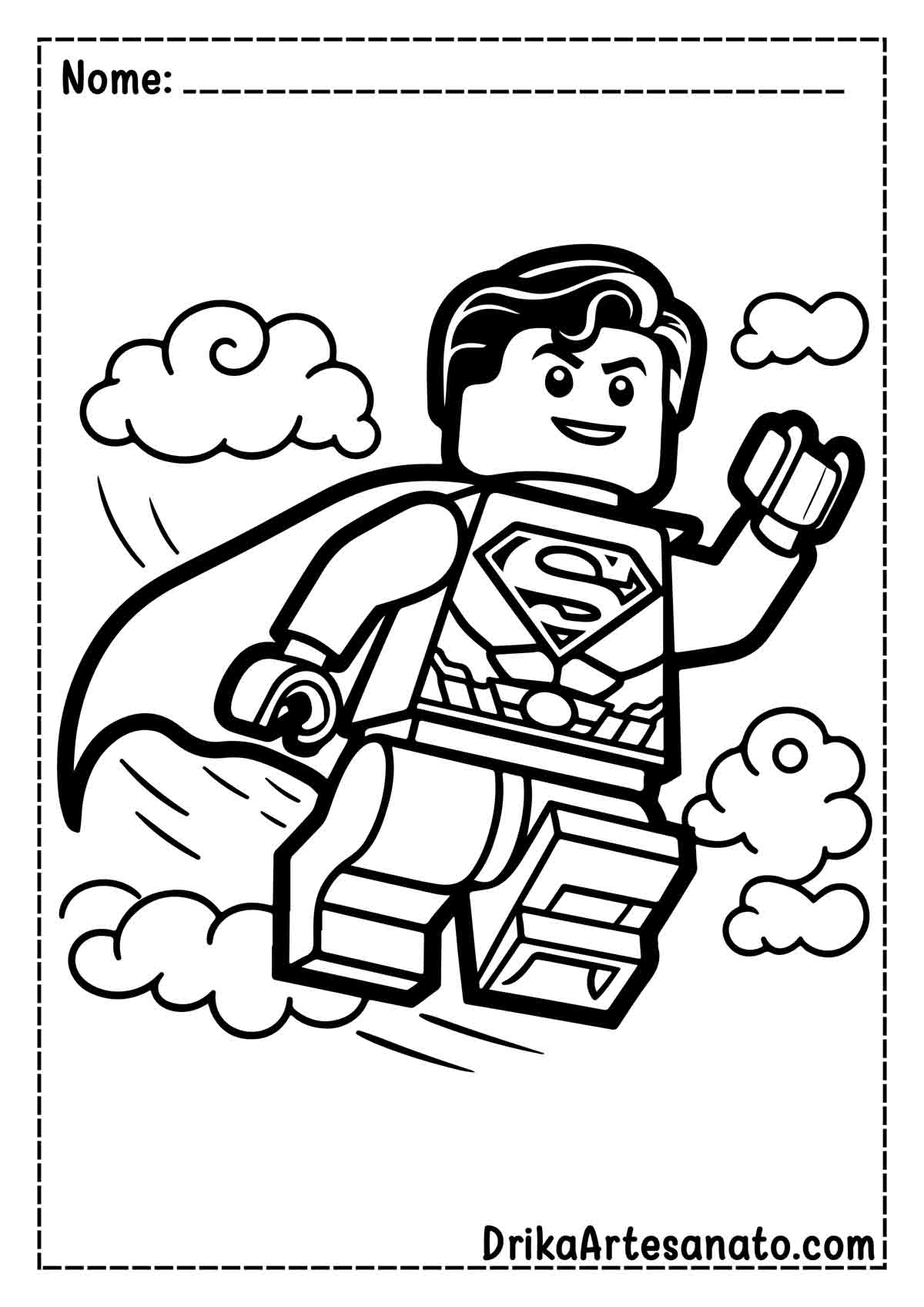 Desenho do Superman Lego para Imprimir e Colorir