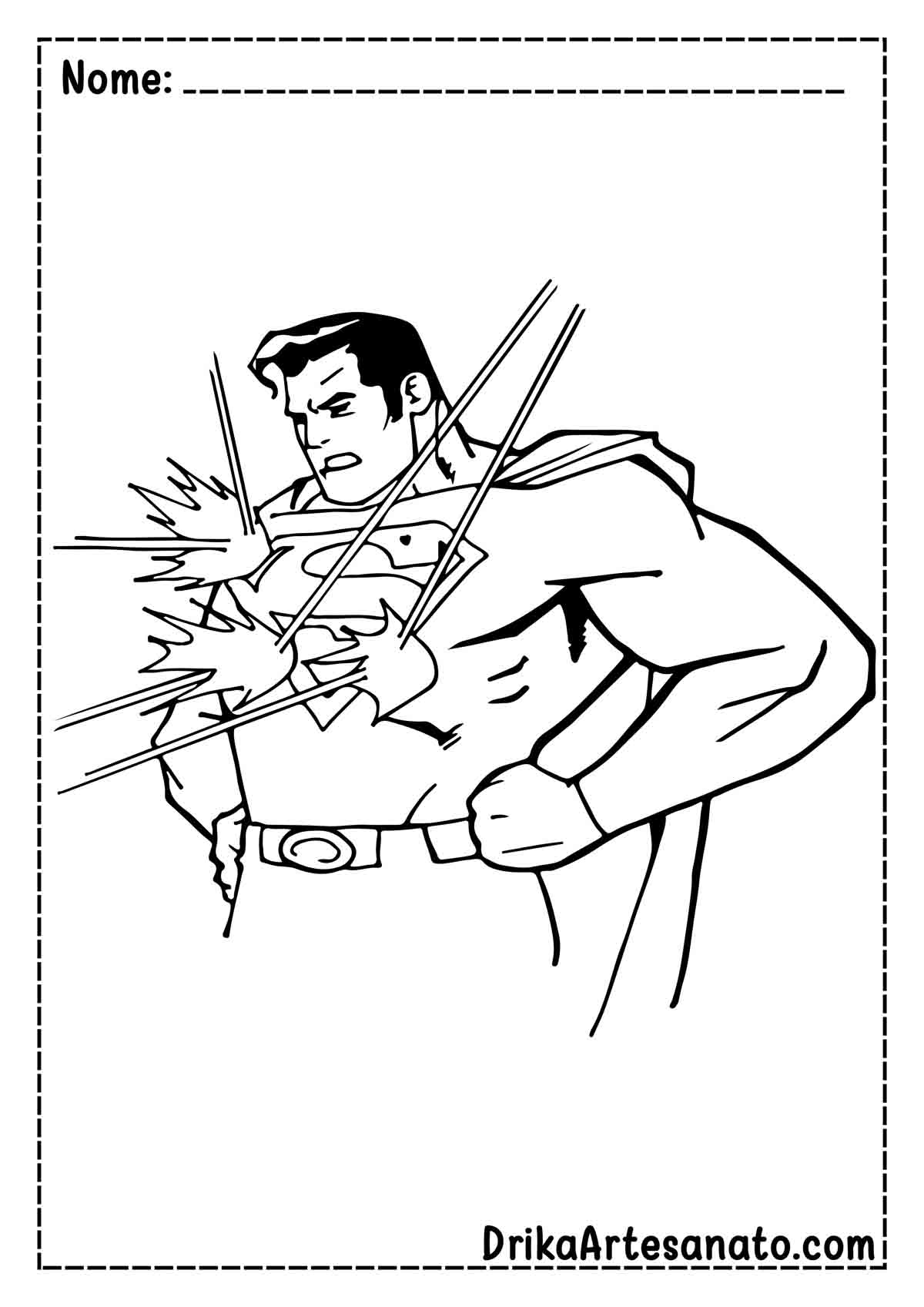 Desenho do Superman para Colorir e Imprimir