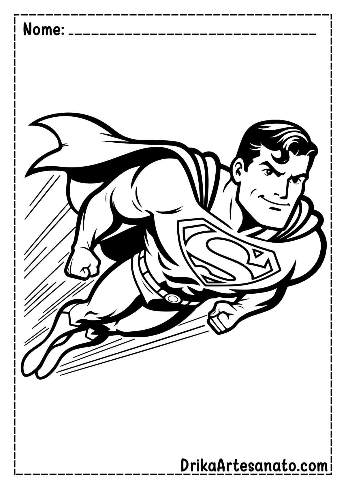 Desenho do Super Homem Voando para Colorir