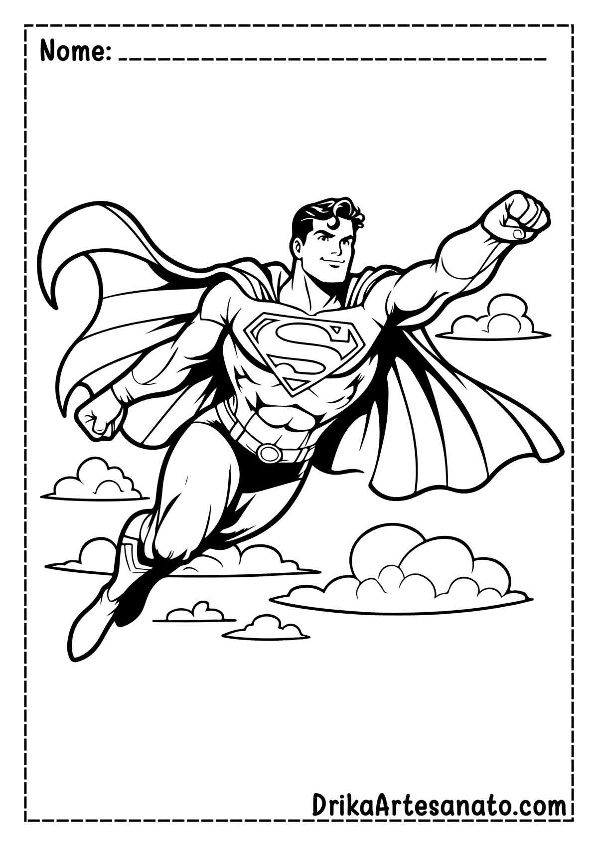 Desenho do Superman Voando para Imprimir