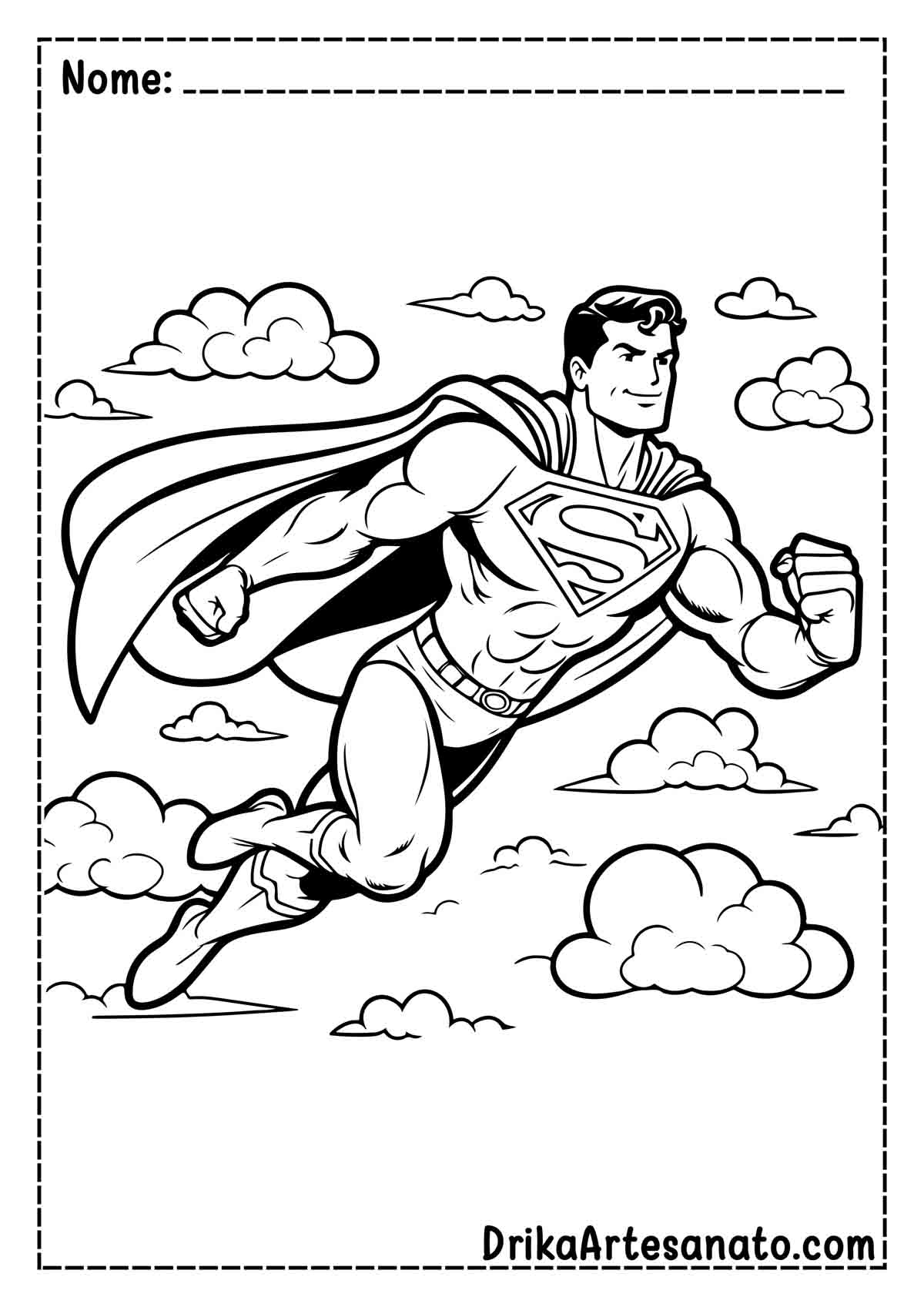 Desenho do Superman Voando para Pintar