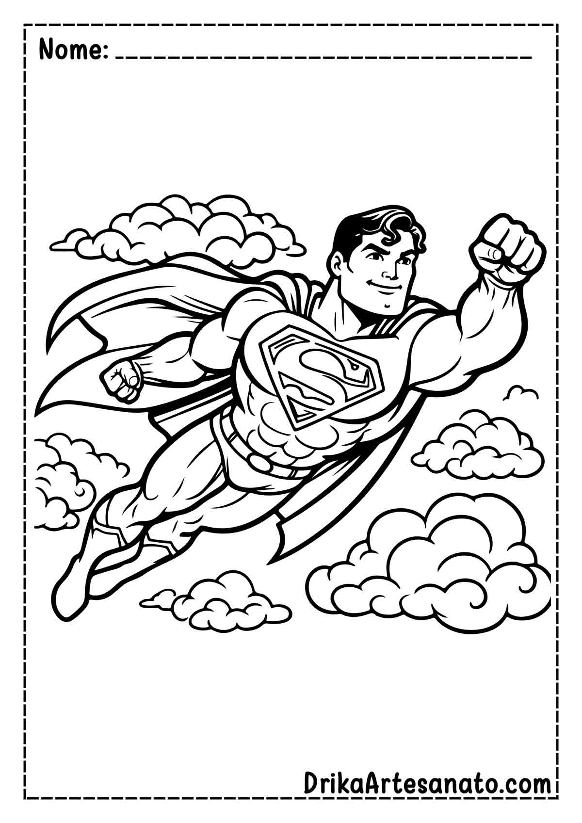 Desenho do Super Homem Voando para Imprimir