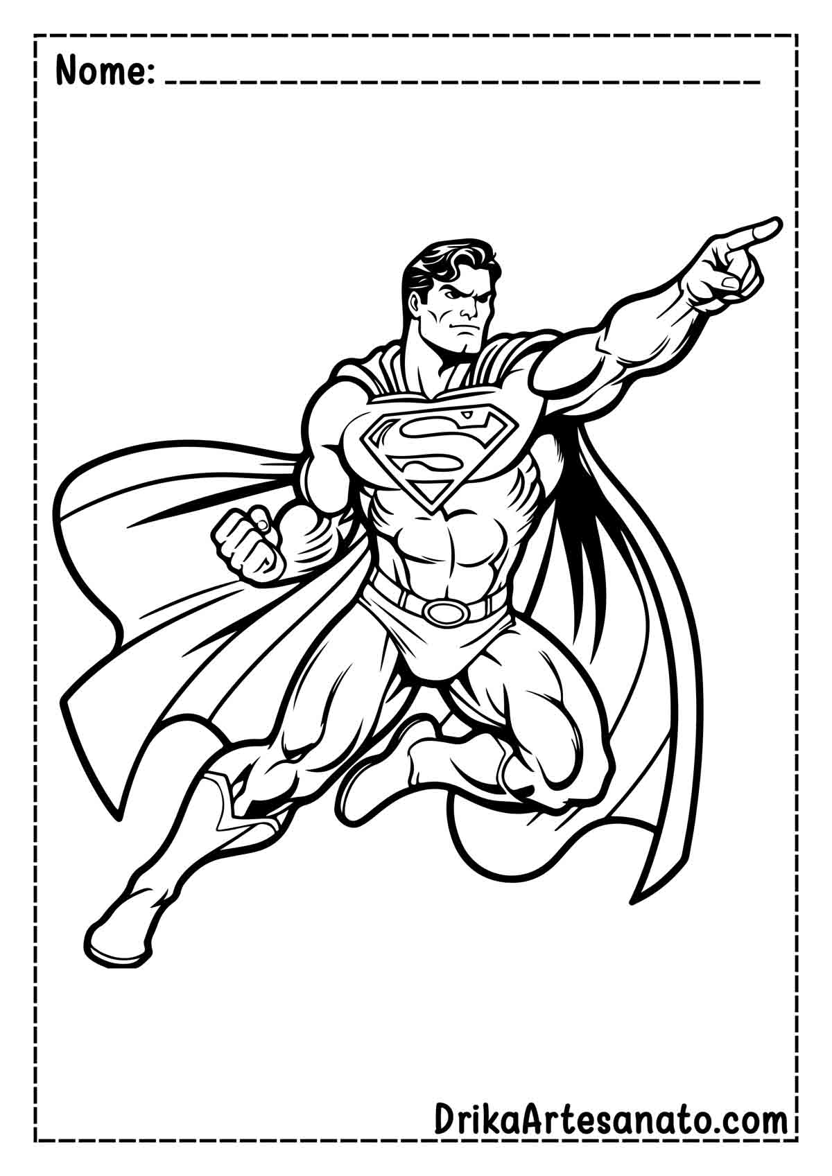 Desenho do Superman Grande para Colorir