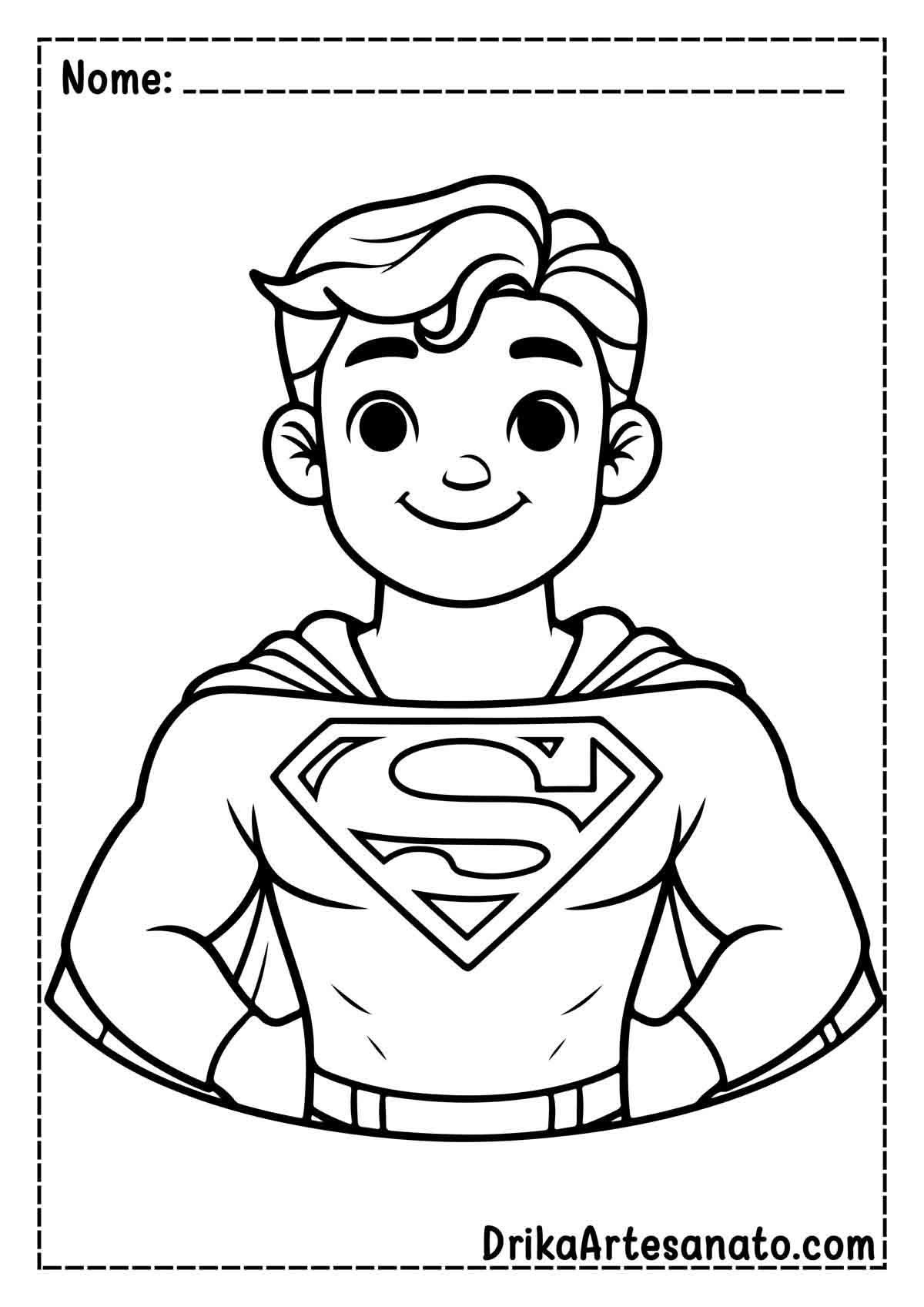 Desenho do Superman Infantil para Colorir