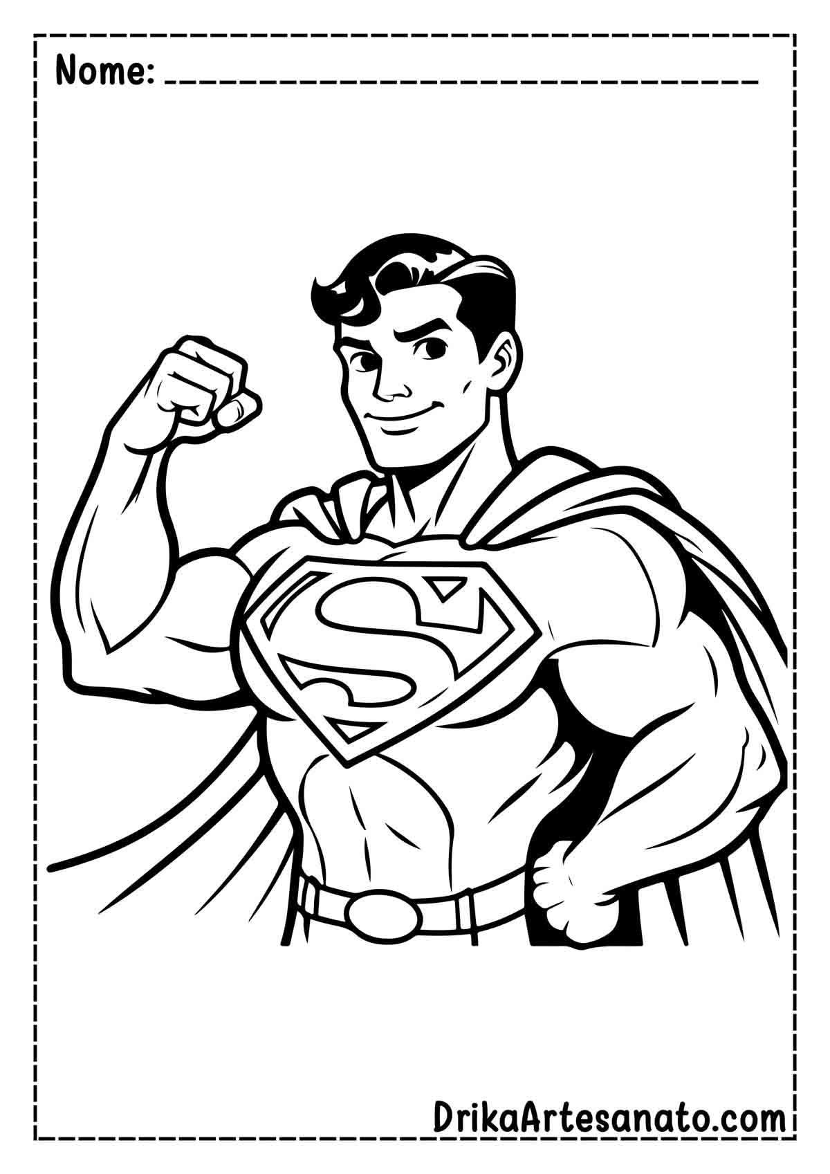 Desenho do Super Homem para Imprimir e Colorir