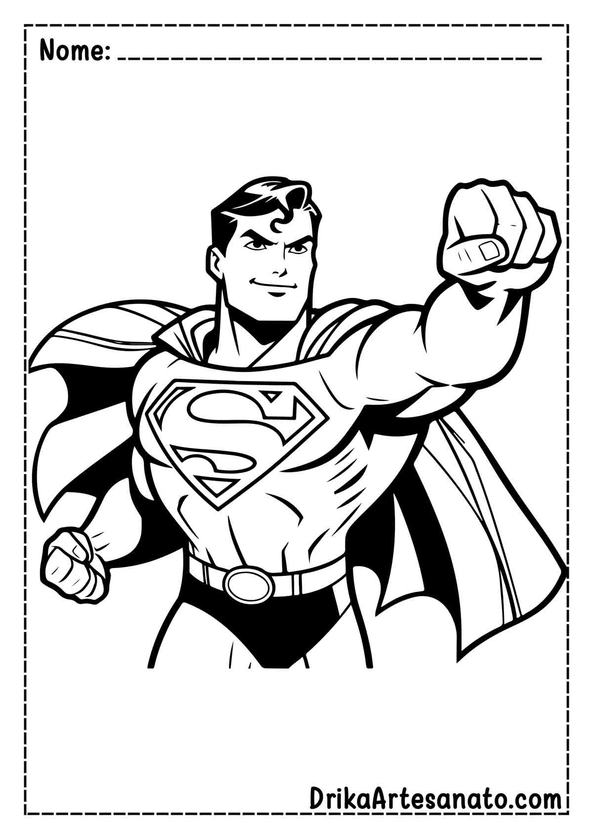 Desenho do Superman para Imprimir e Colorir
