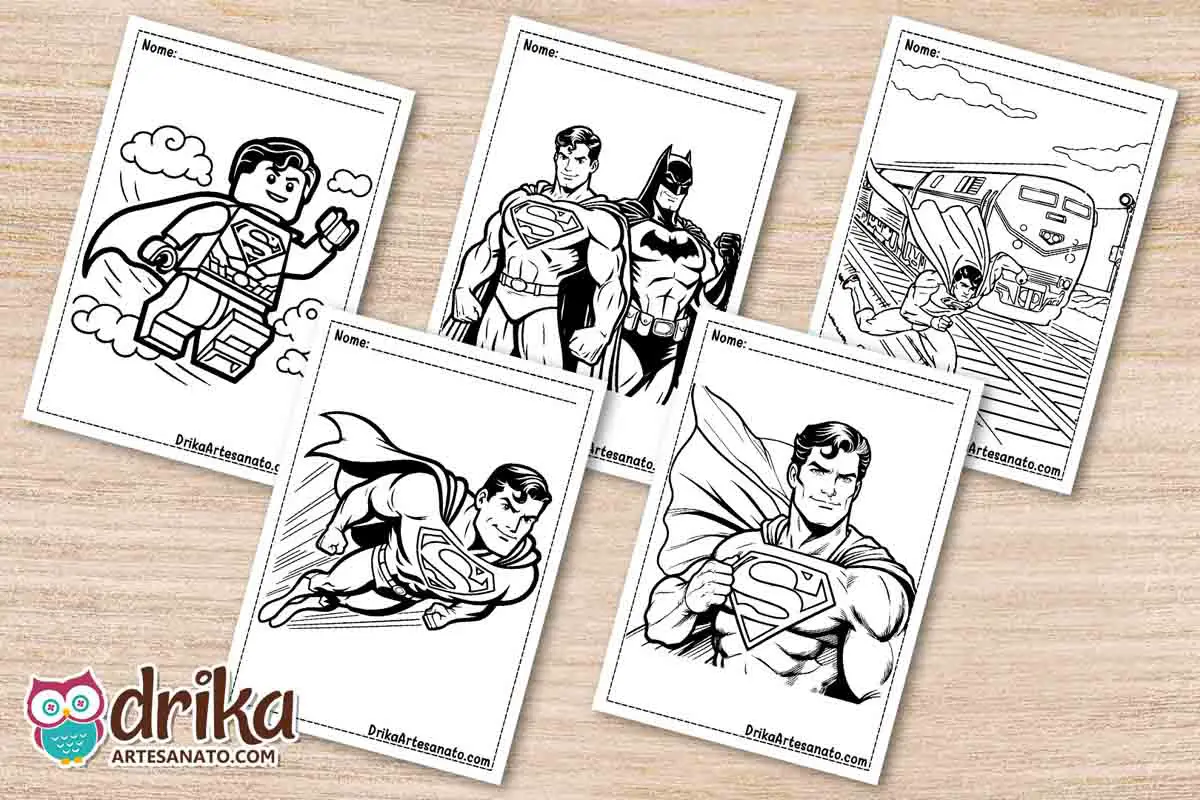 50 Desenhos do Superman para Colorir Grátis em PDF