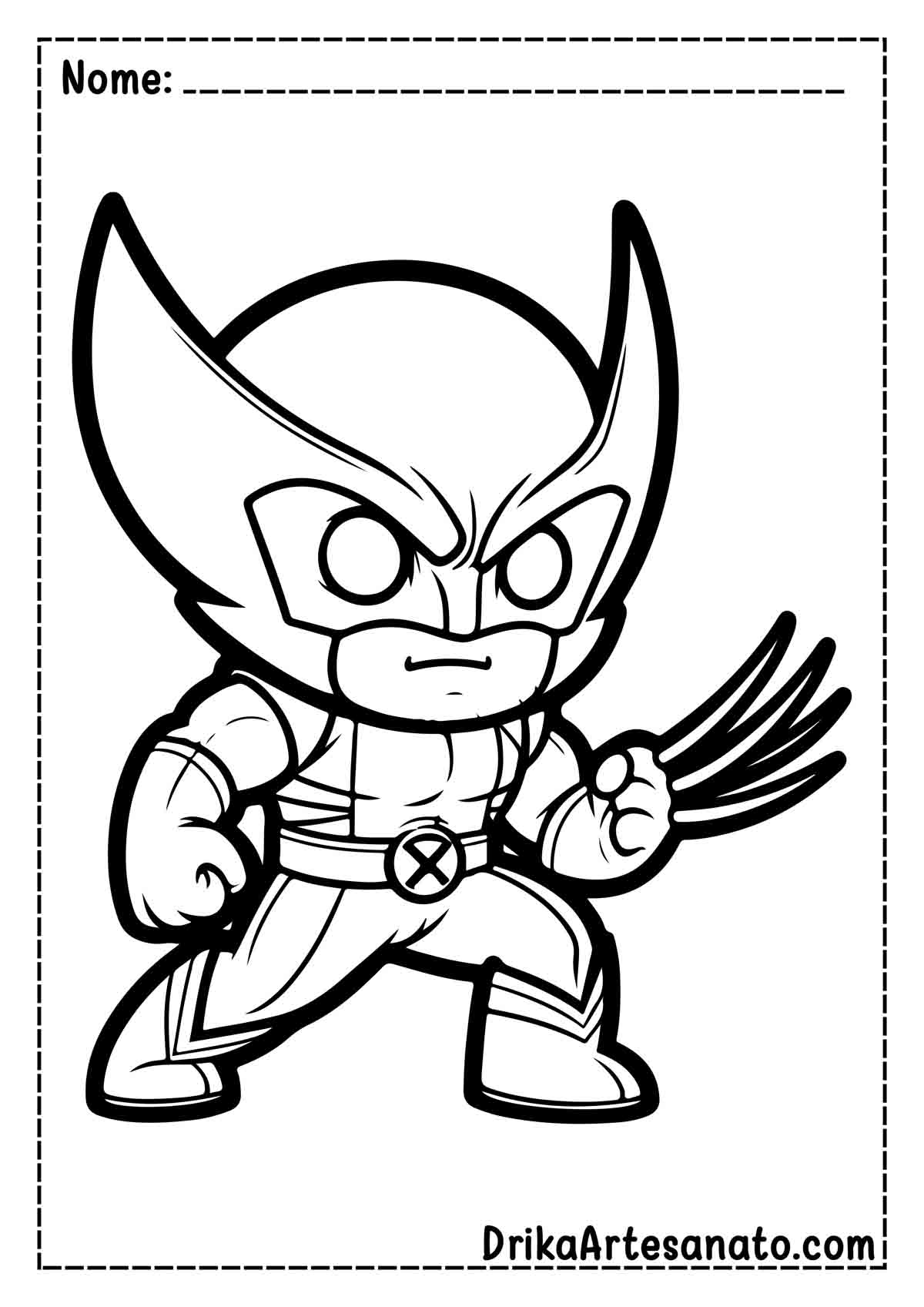 Desenho do Wolverine Fácil para Imprimir