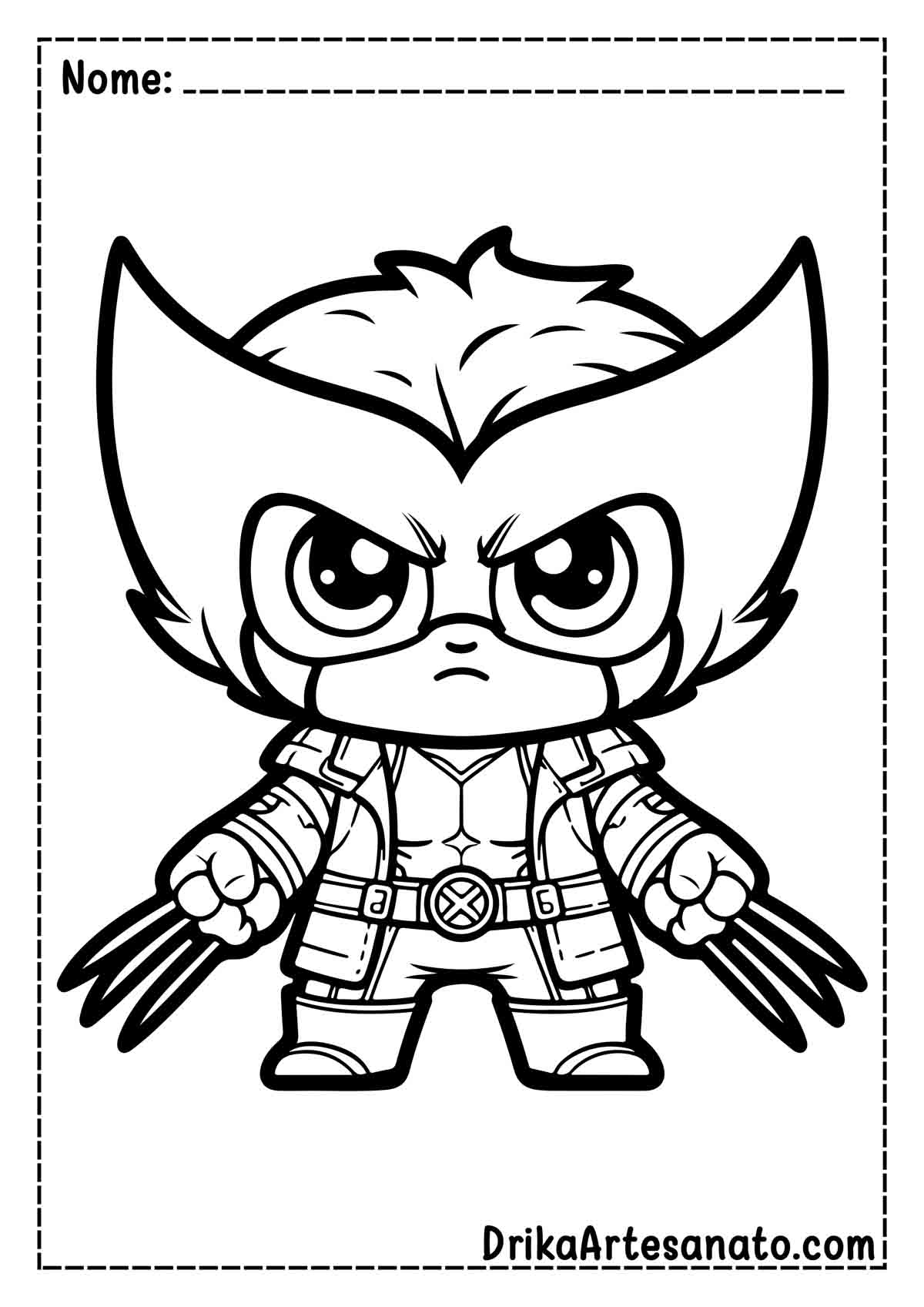 Desenho do Wolverine Chibi para Colorir