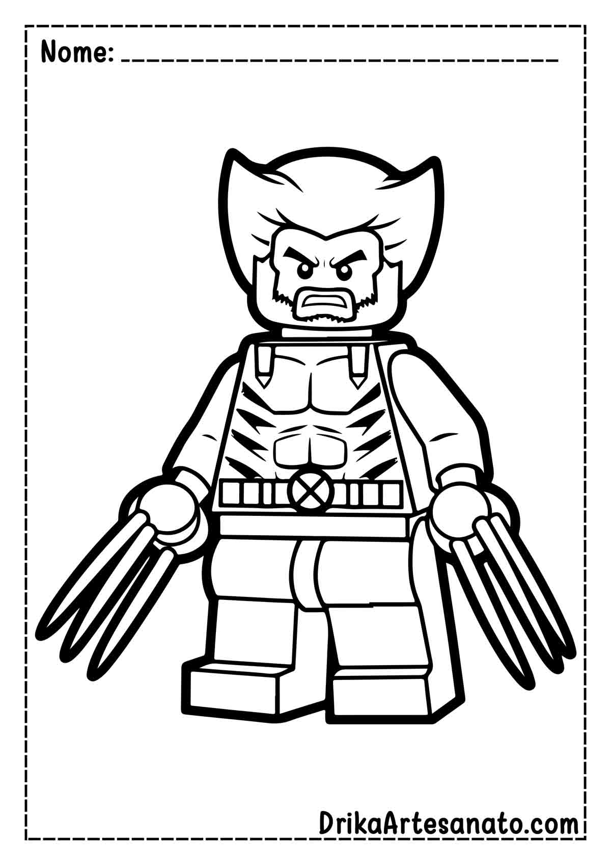 Desenho do Wolverine Lego para Imprimir