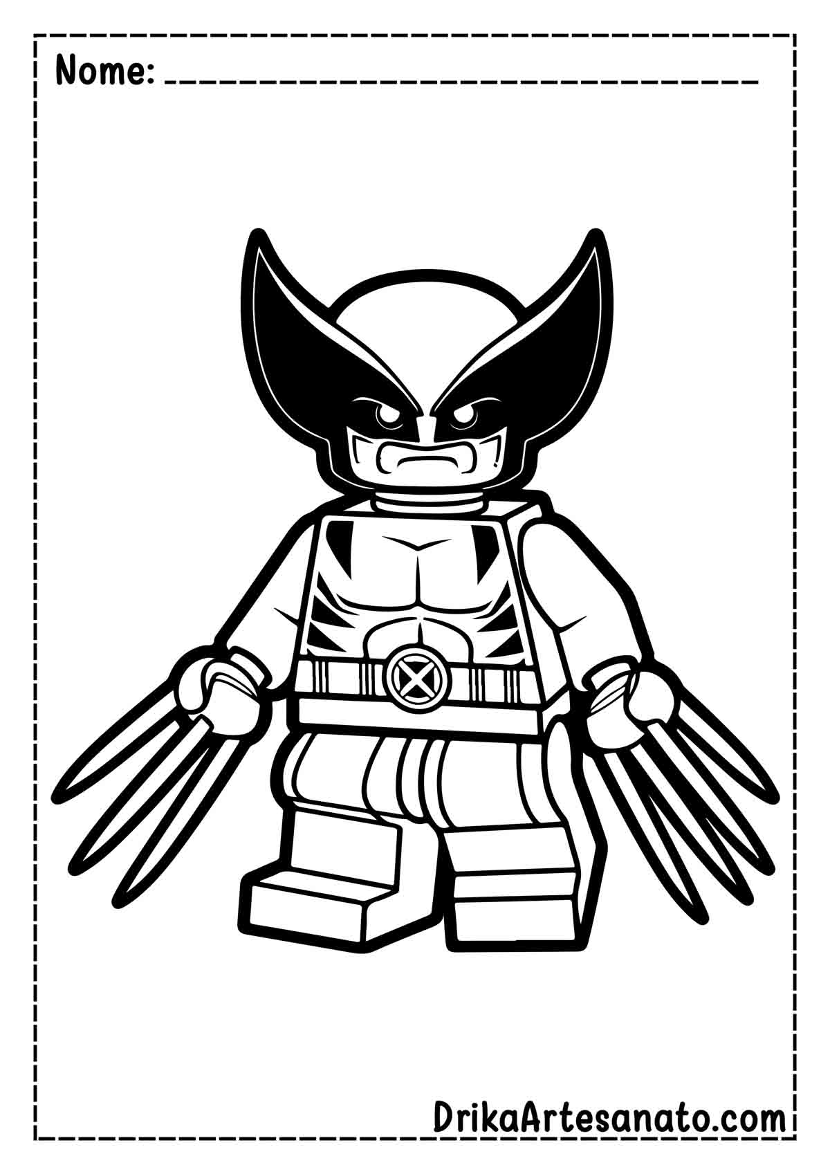 Desenho do Wolverine Lego para Pintar