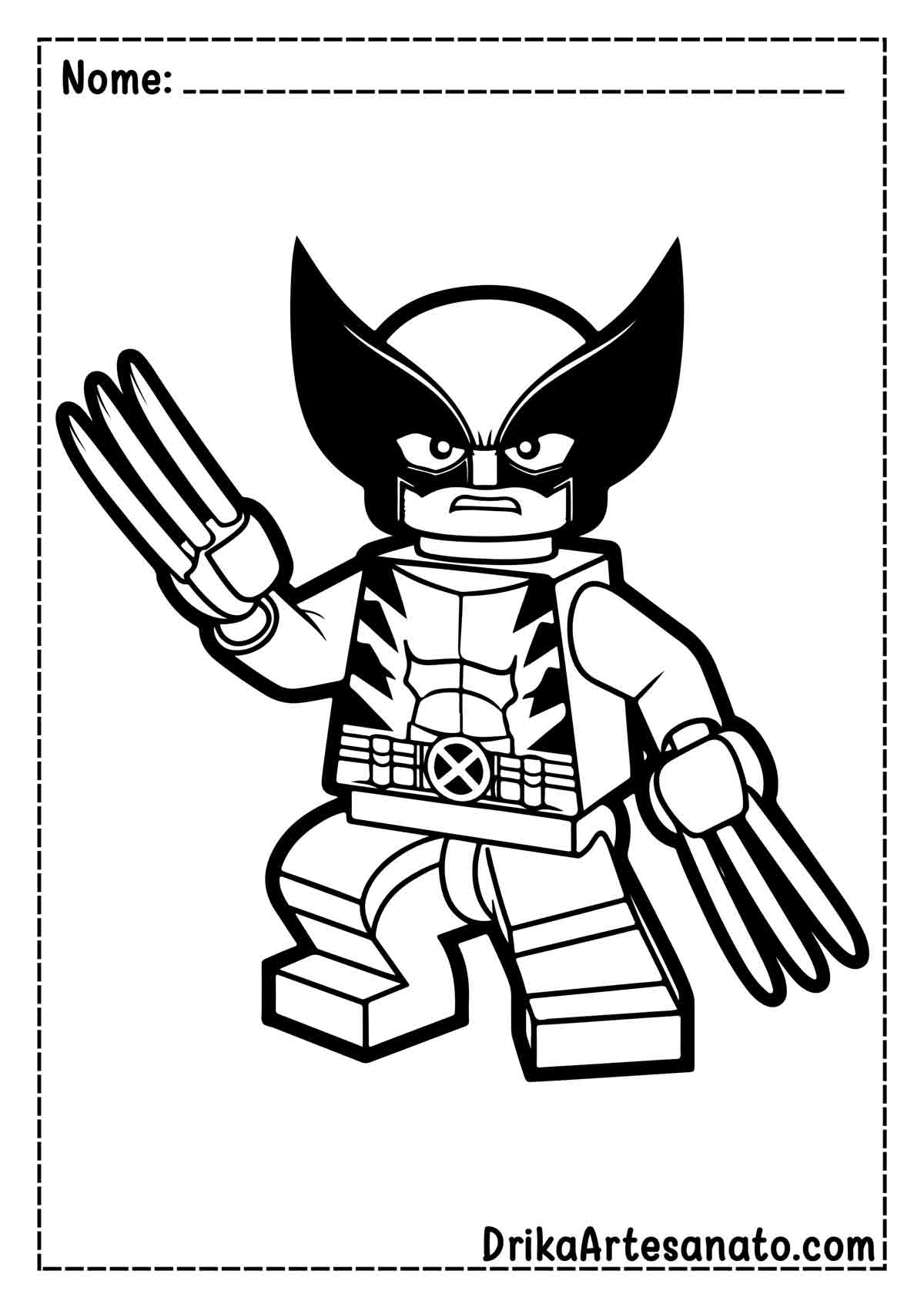 Desenho do Wolverine Lego para Colorir