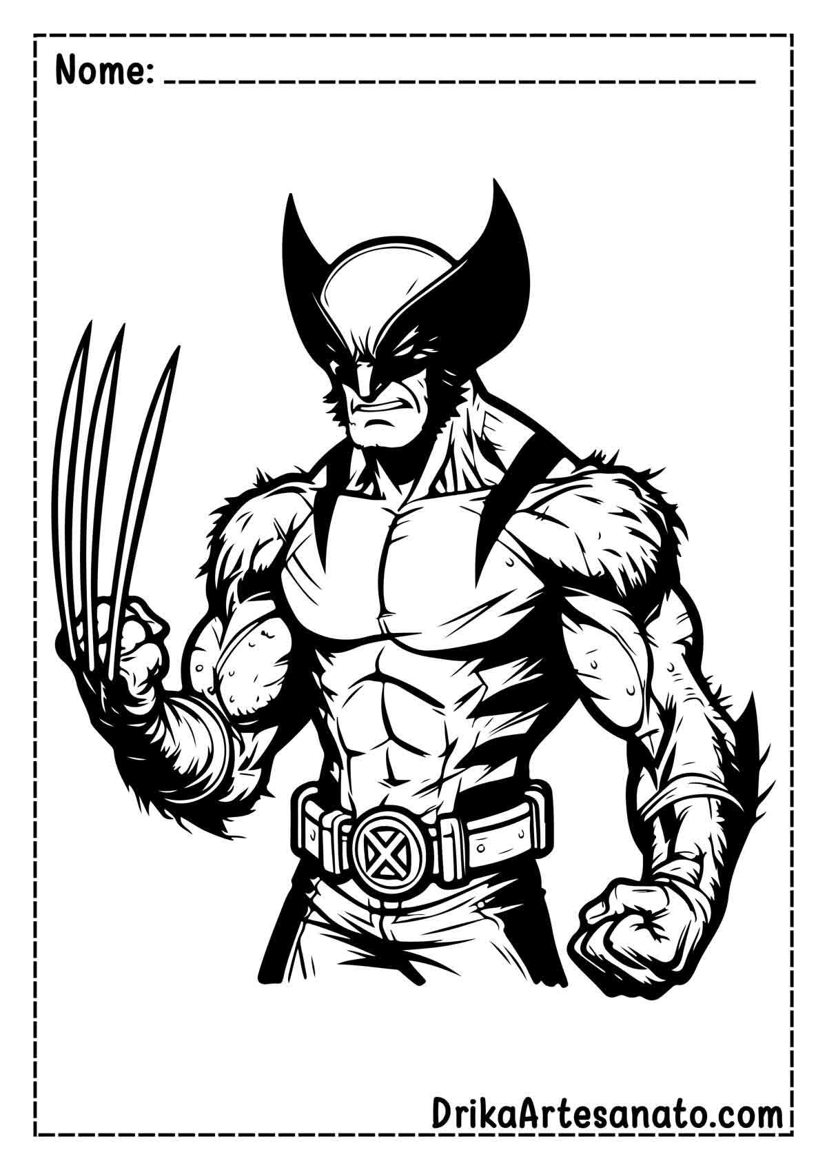 Desenho do Wolverine Realista para Pintar e Imprimir