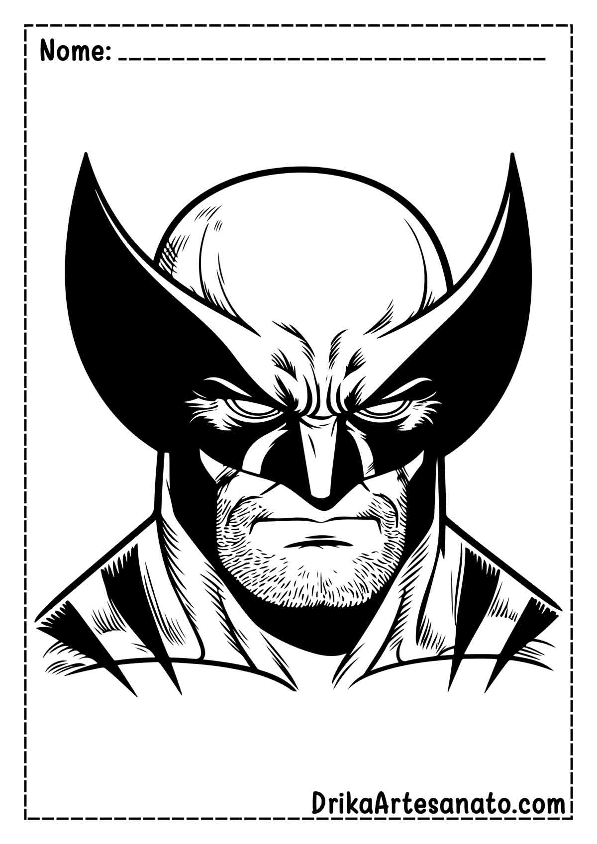 Desenho do Wolverine Realista para Pintar e Imprimir