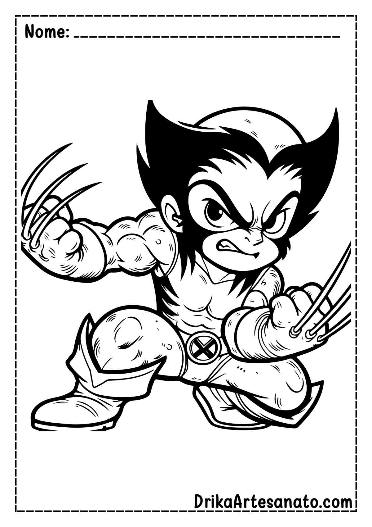 Desenho do Wolverine Infantil para Colorir