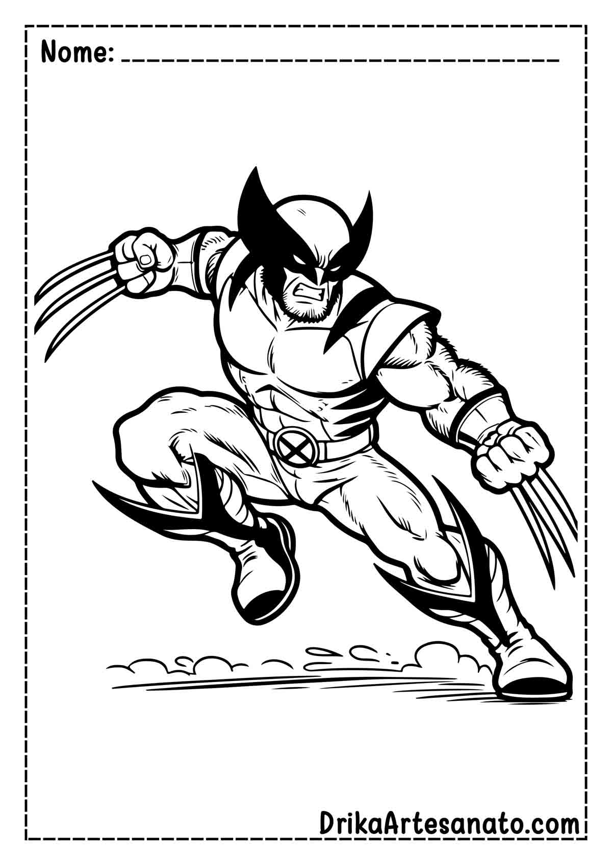 Desenho do Wolverine para Imprimir e Colorir