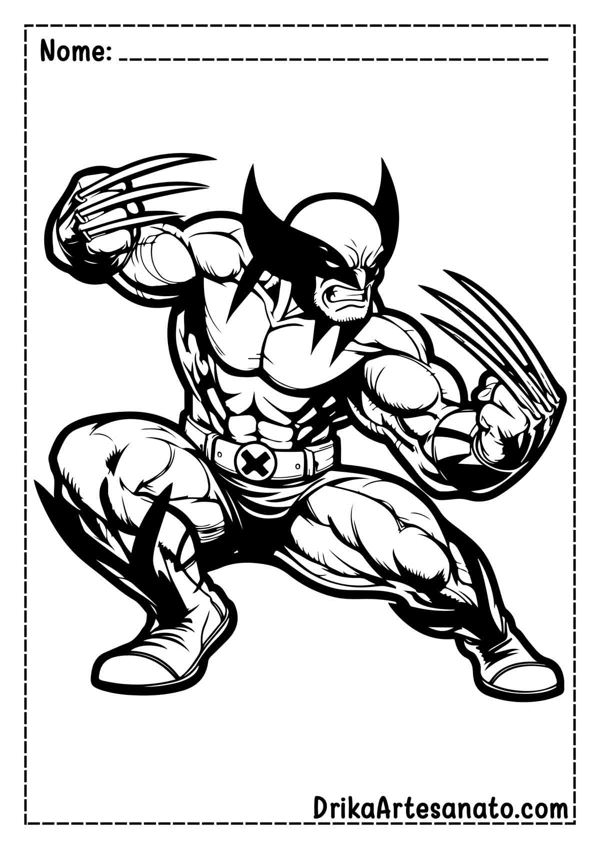 Desenho do Wolverine para Colorir e Imprimir