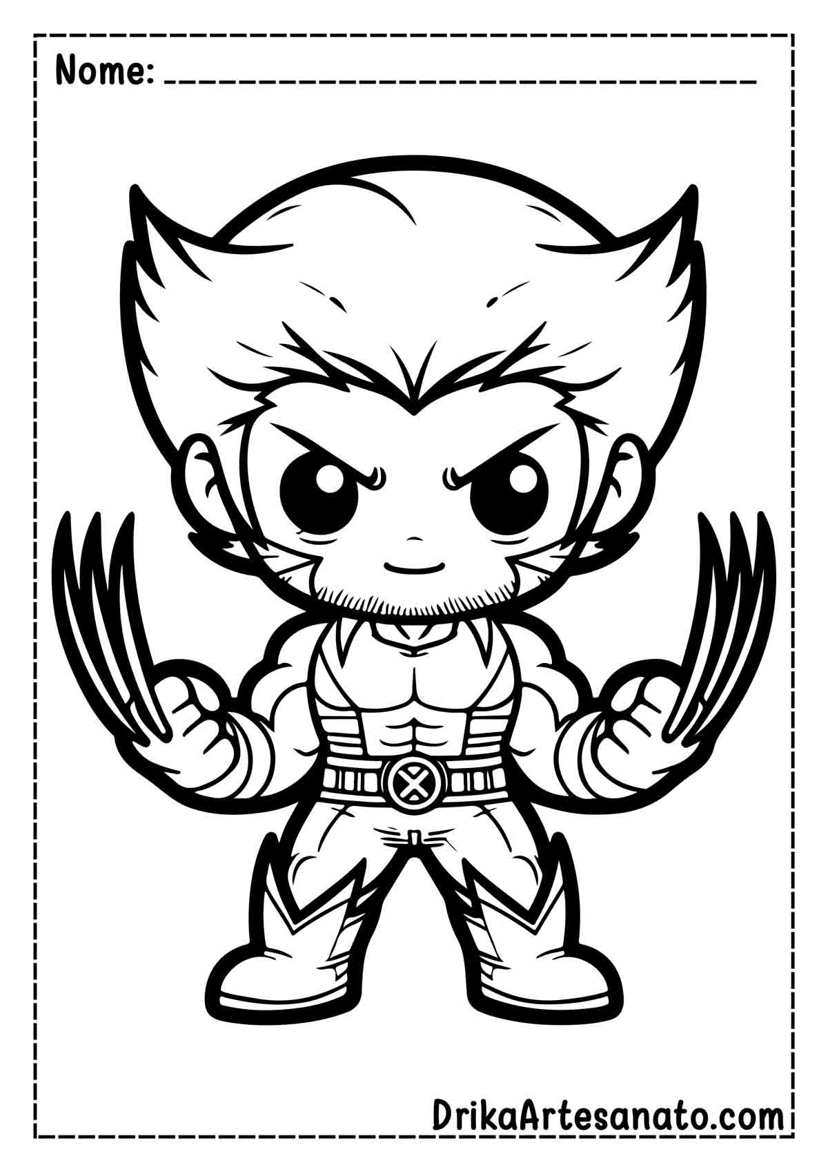Desenho do Wolverine Chibi para Pintar