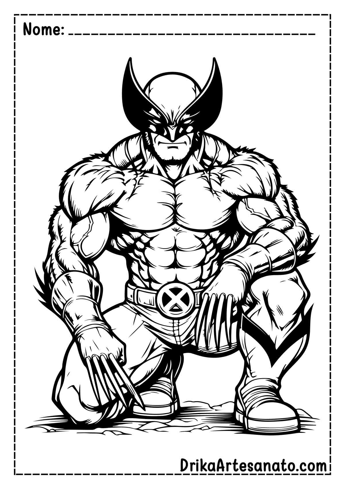 Desenho do Wolverine para Colorir e Imprimir