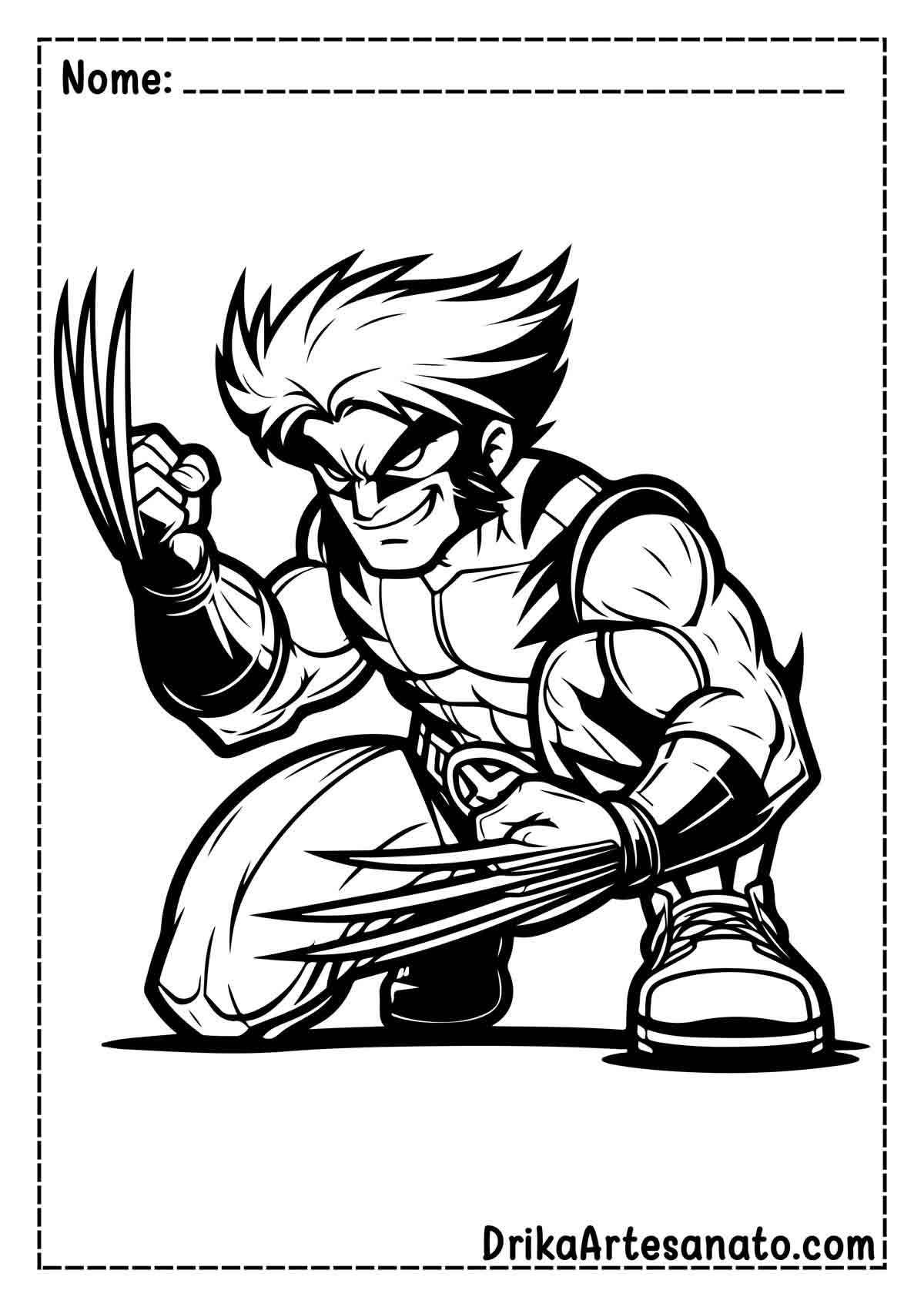 Desenho do Wolverine Fácil para Imprimir