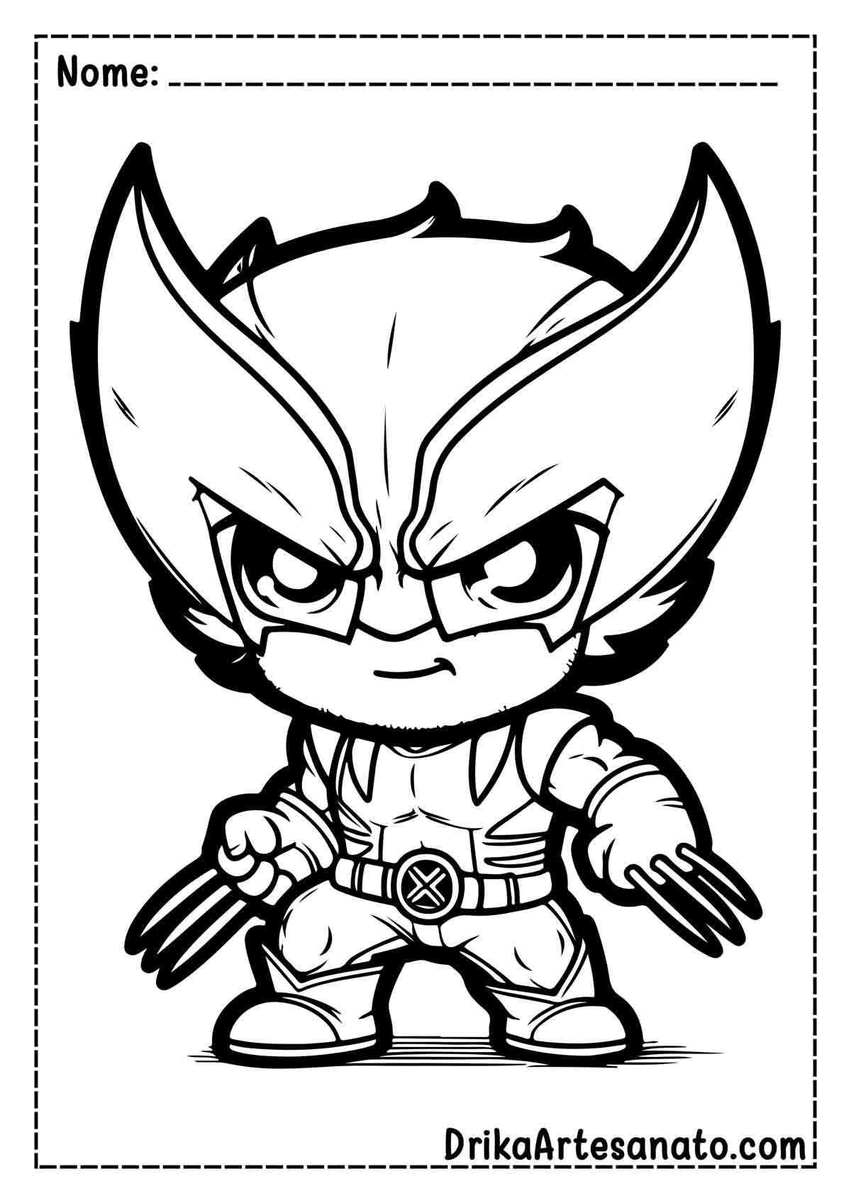 Desenho do Wolverine Fácil para Pintar e Imprimir