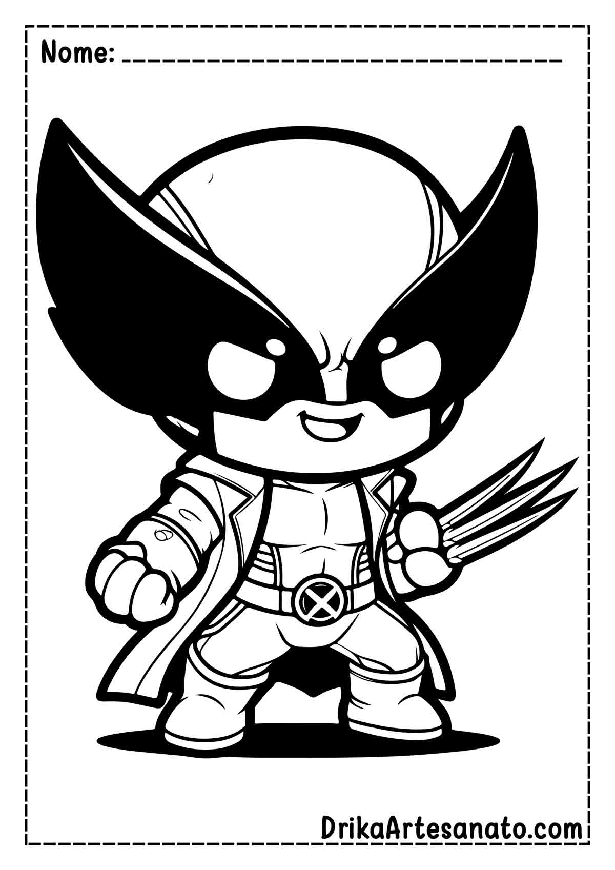 Desenho do Wolverine Chibi para Colorir