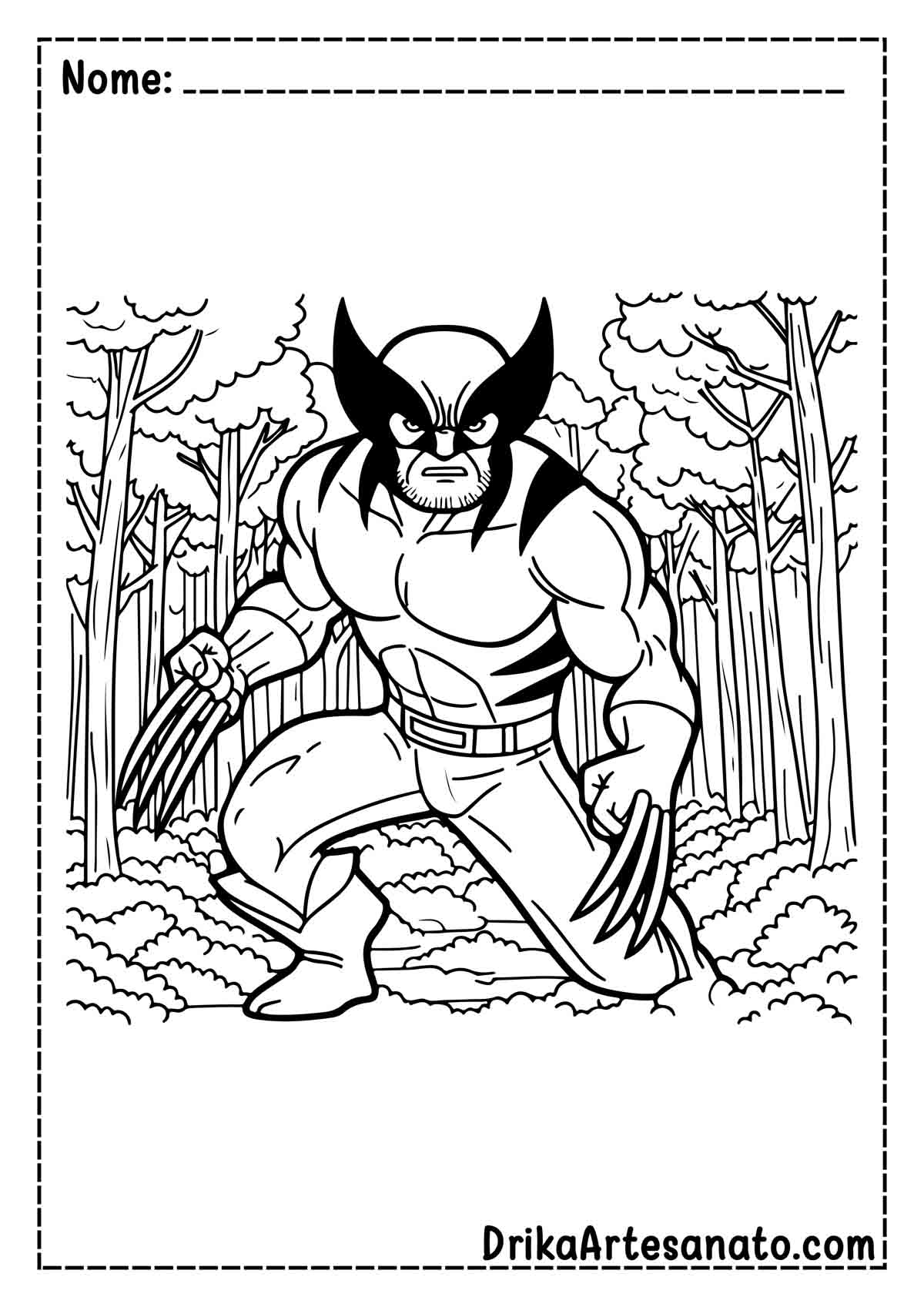 Desenho do Wolverine para Imprimir