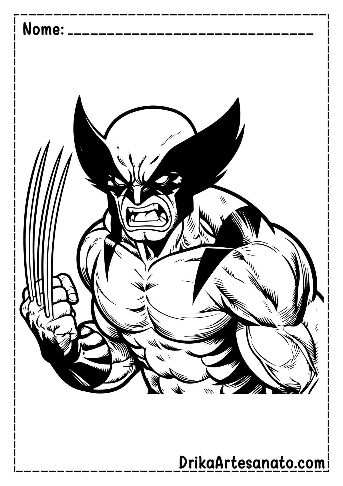 Desenho do Wolverine Realista para Colorir