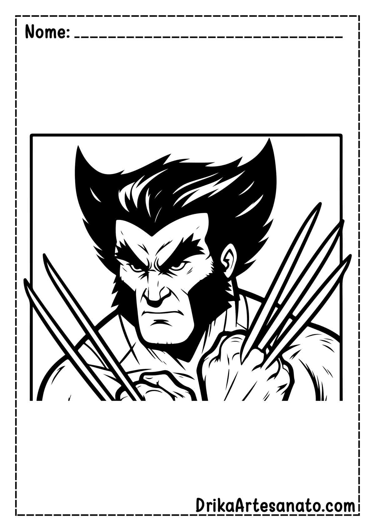 Desenho do Wolverine Humano para Colorir