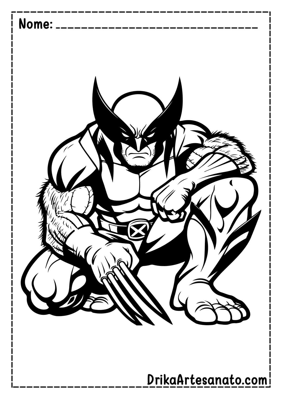 Desenho do Wolverine Realista para Imprimir