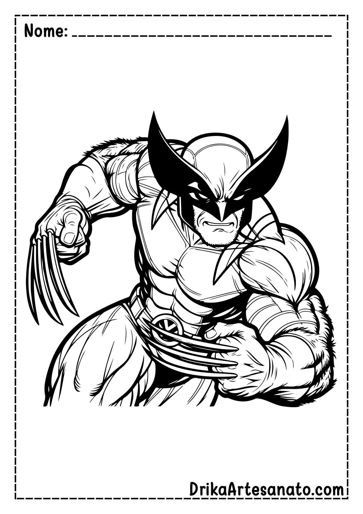 Desenho do Wolverine Realista para Imprimir e Pintar