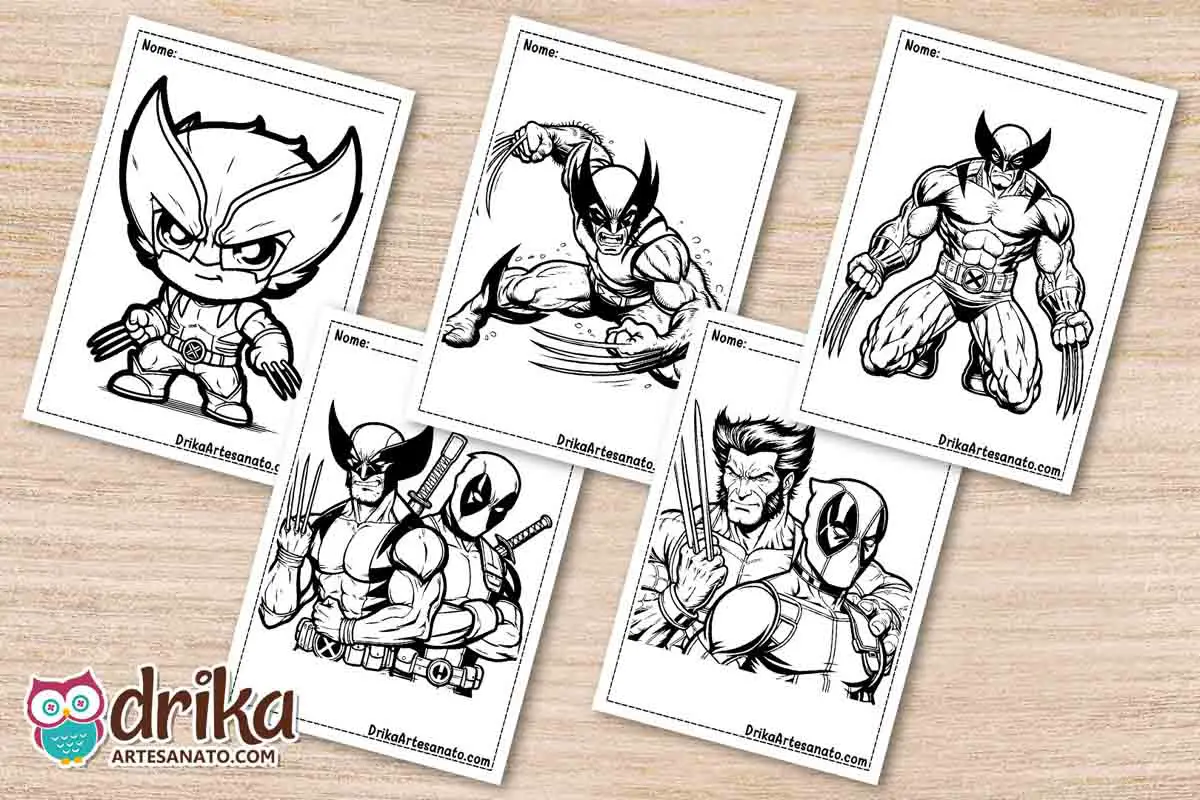 50 Desenhos do Wolverine para Colorir Grátis em PDF