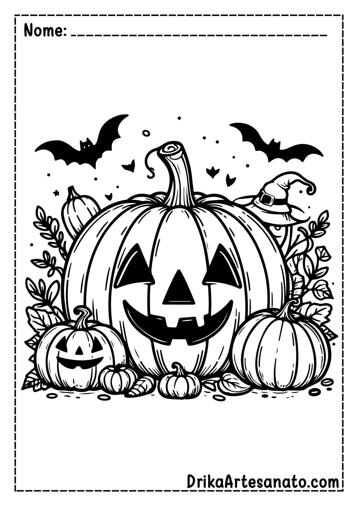 Desenho de Abóbora de Halloween para Colorir