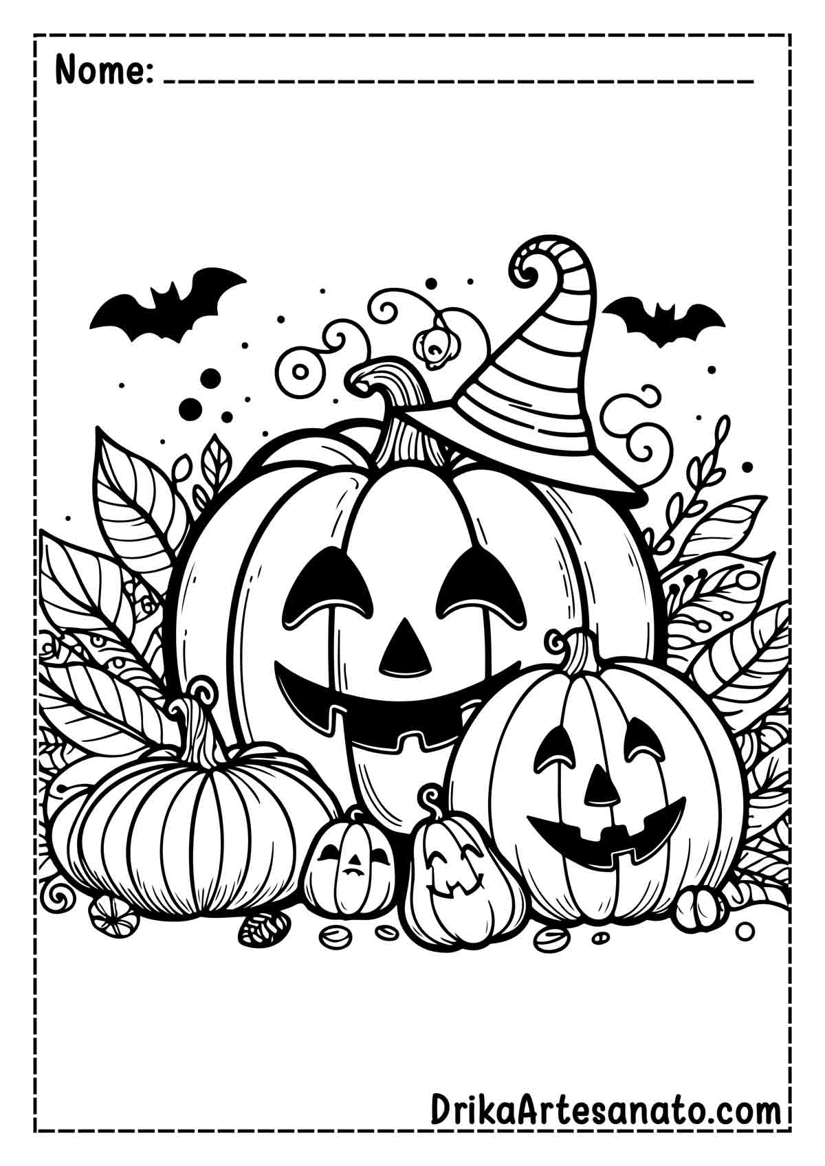 Desenho de Abóbora de Halloween para Colorir