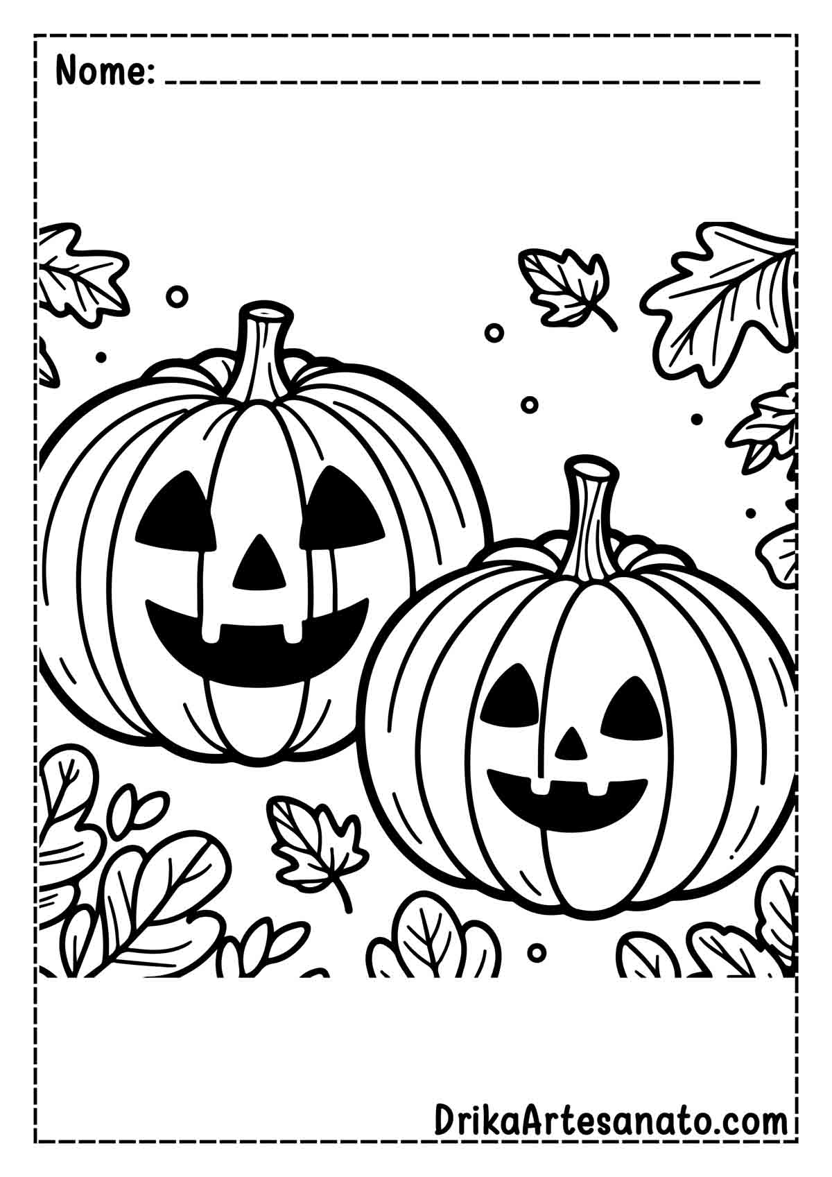 Desenho de Abóbora de Halloween para Colorir e Imprimir