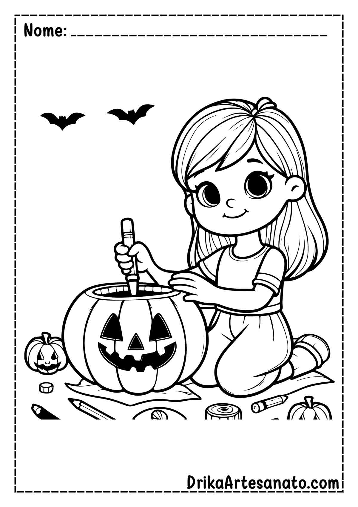 Desenho de Abóbora de Halloween para Colorir