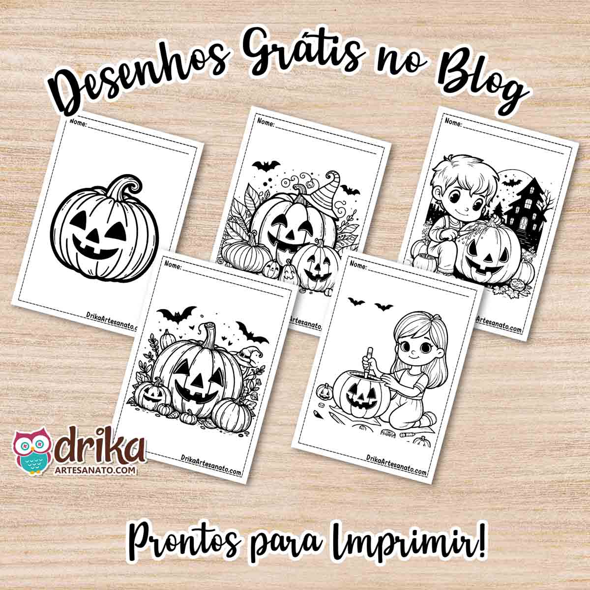 Desenhos de Abóbora para Colorir Grátis em PDF