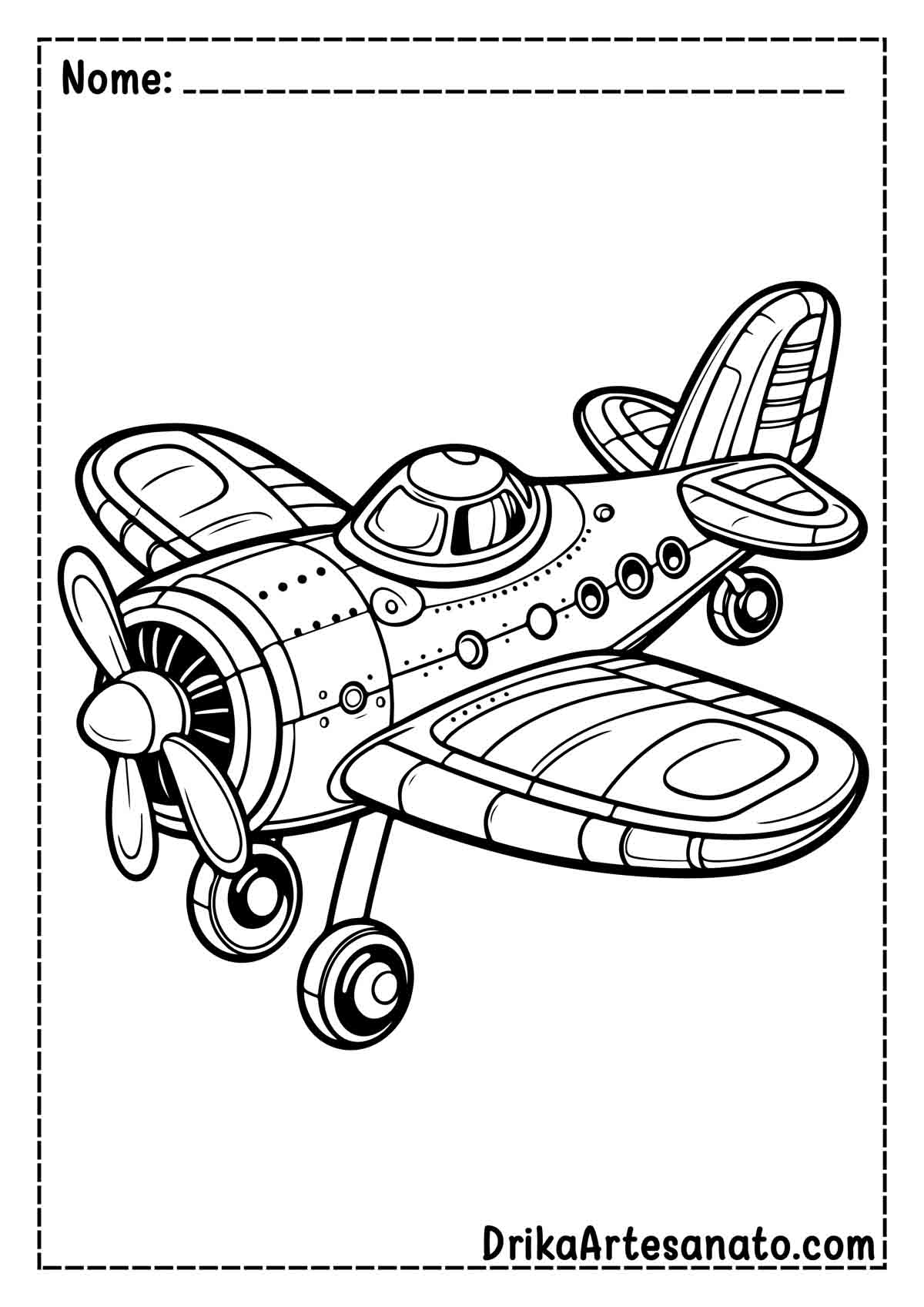 Desenho de Avião Realista para Pintar