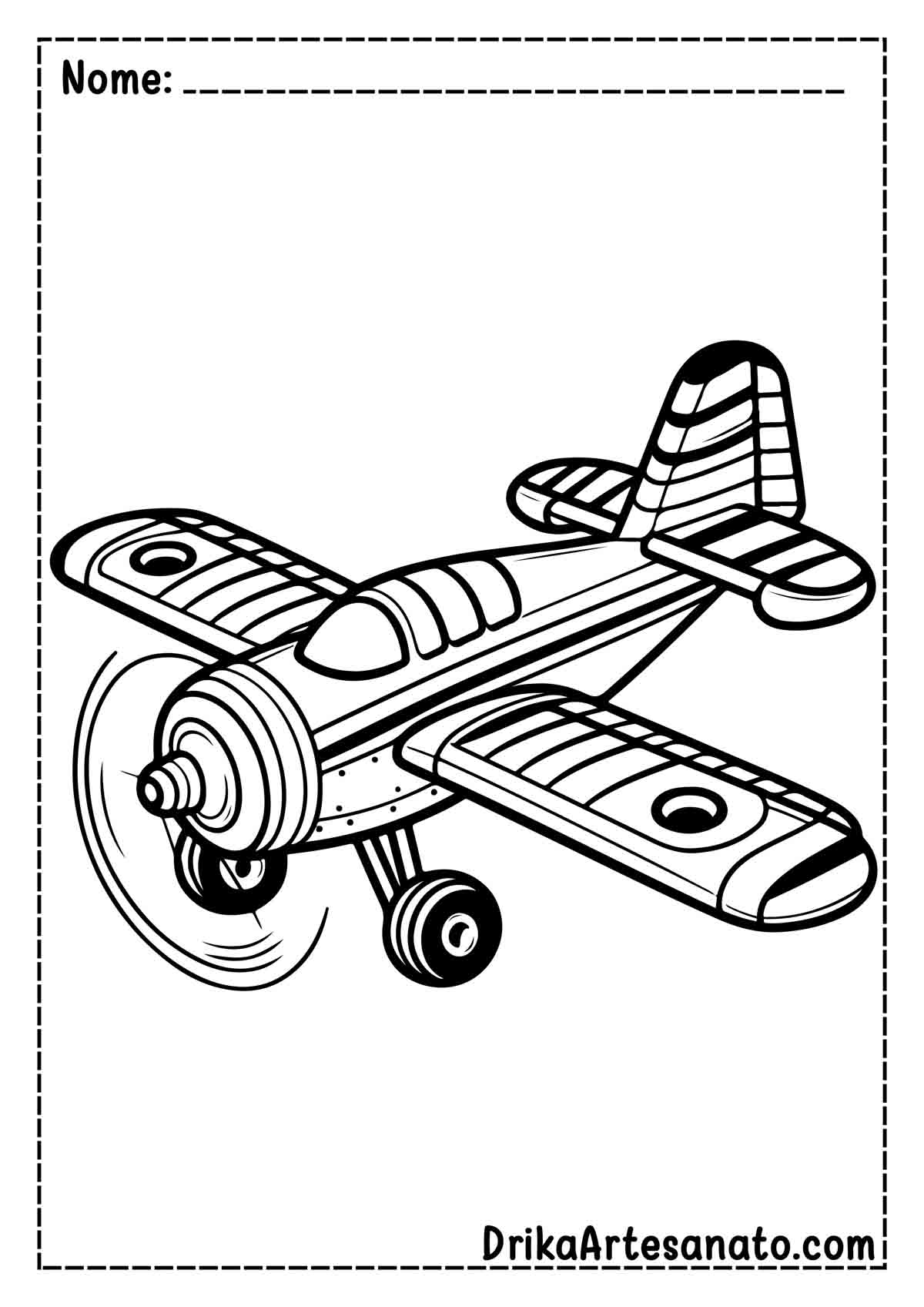 Desenho de Avião para Colorir  Fácil