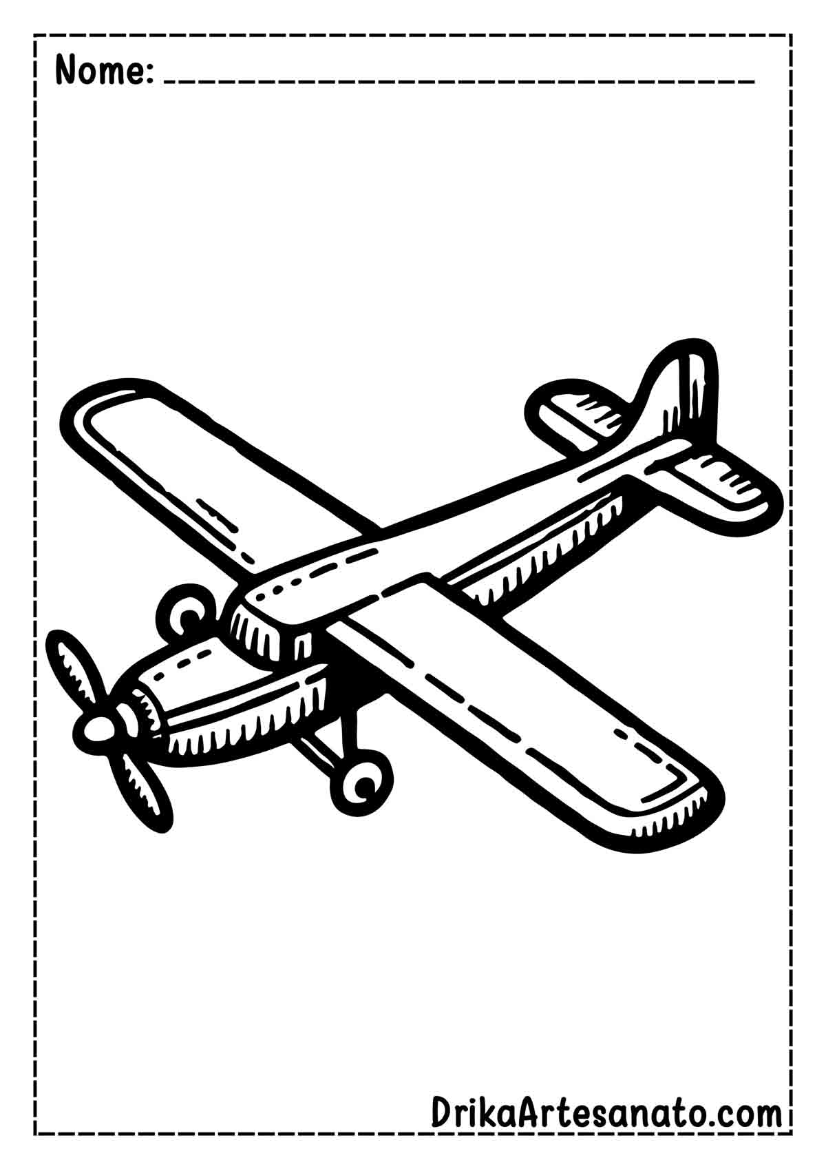 Desenho de Avião Fácil para Colorir 