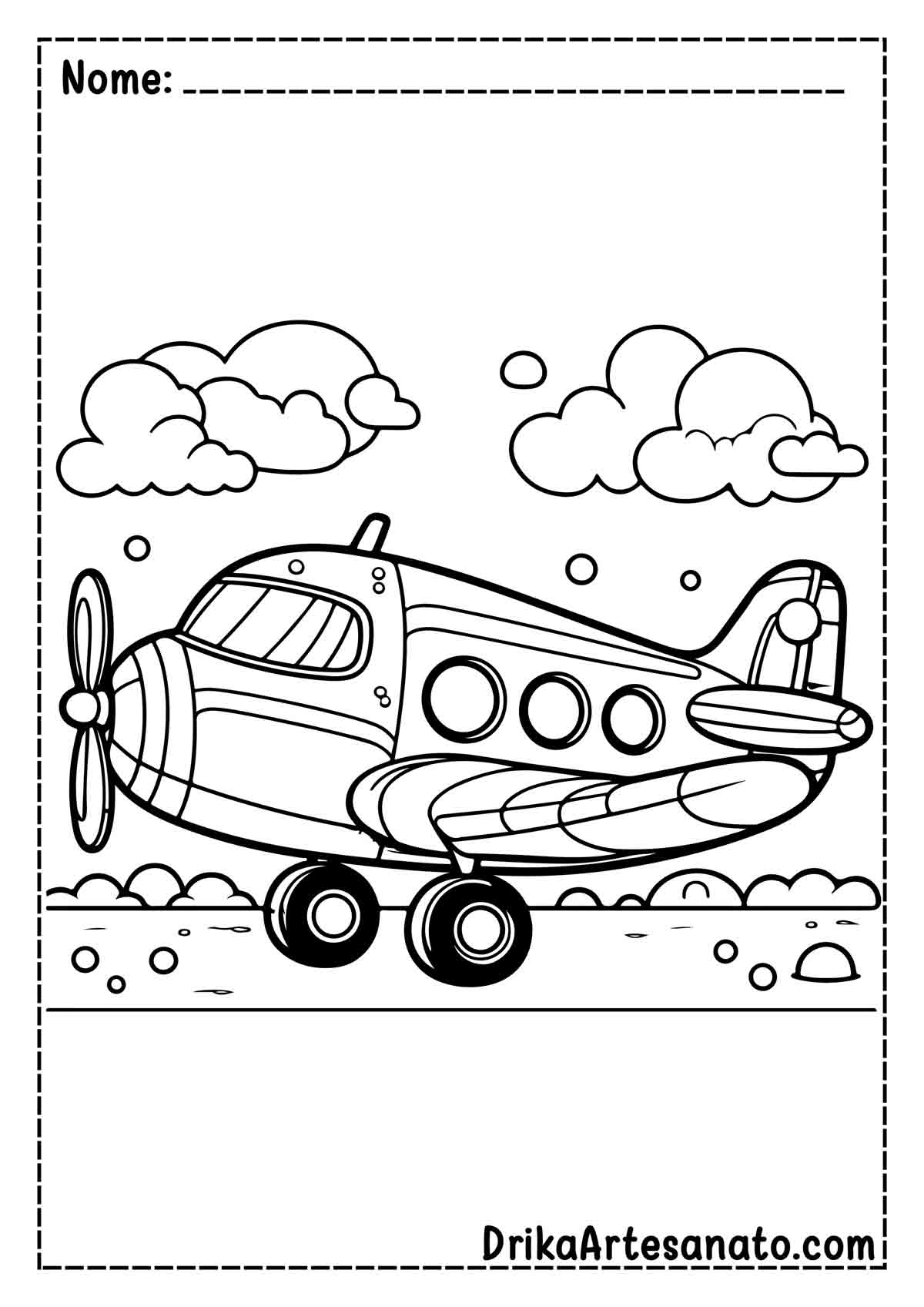 Desenho de Avião para Colorir