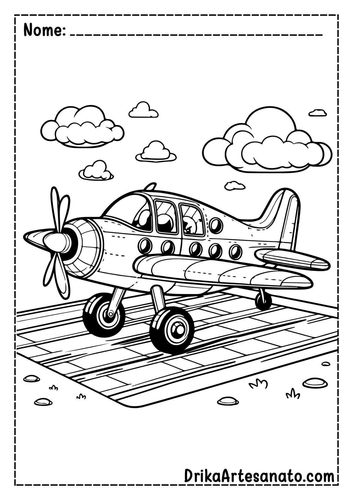 Desenho de Avião para Pintar