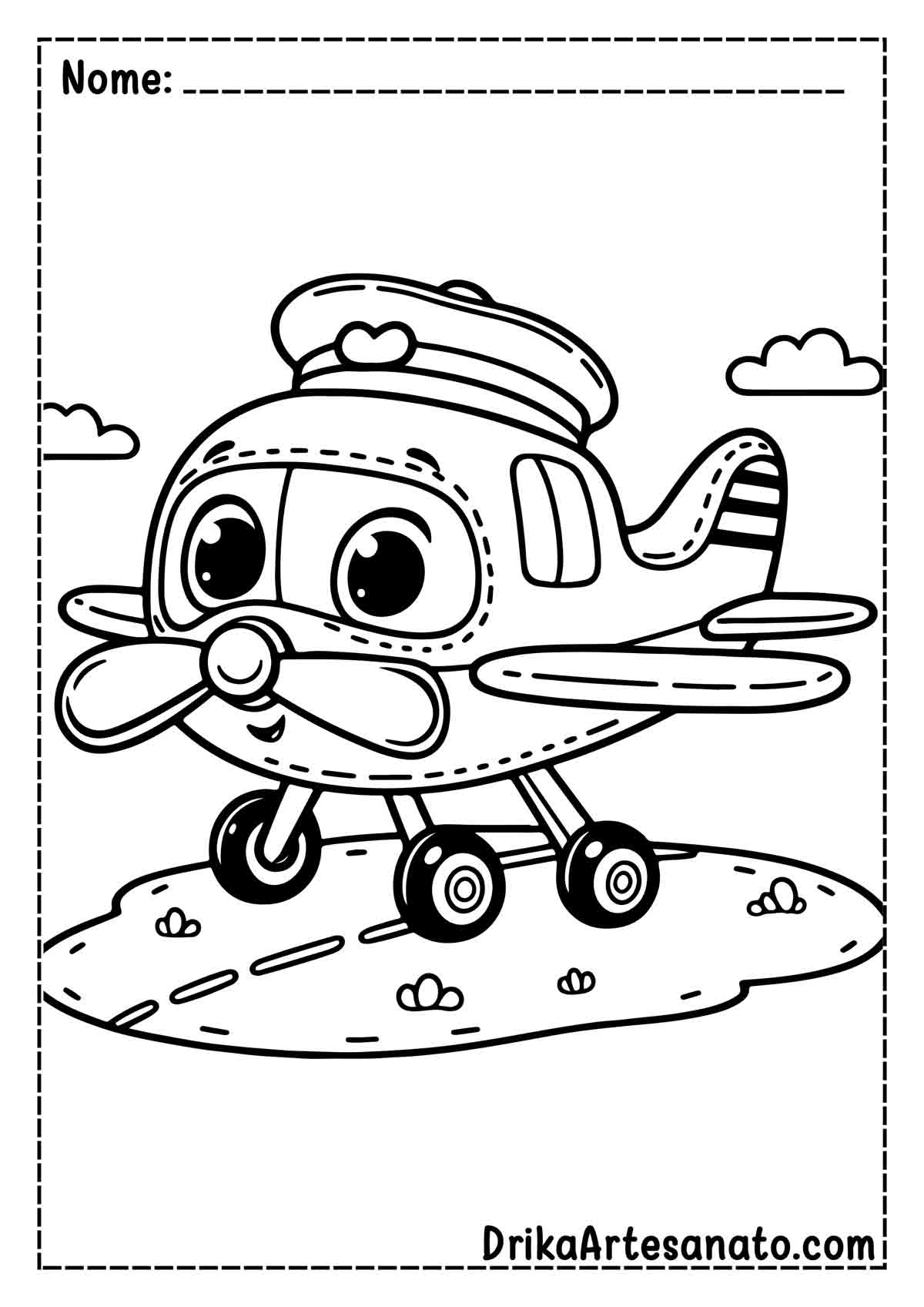 Desenho de Avião Infantil para Imprimir