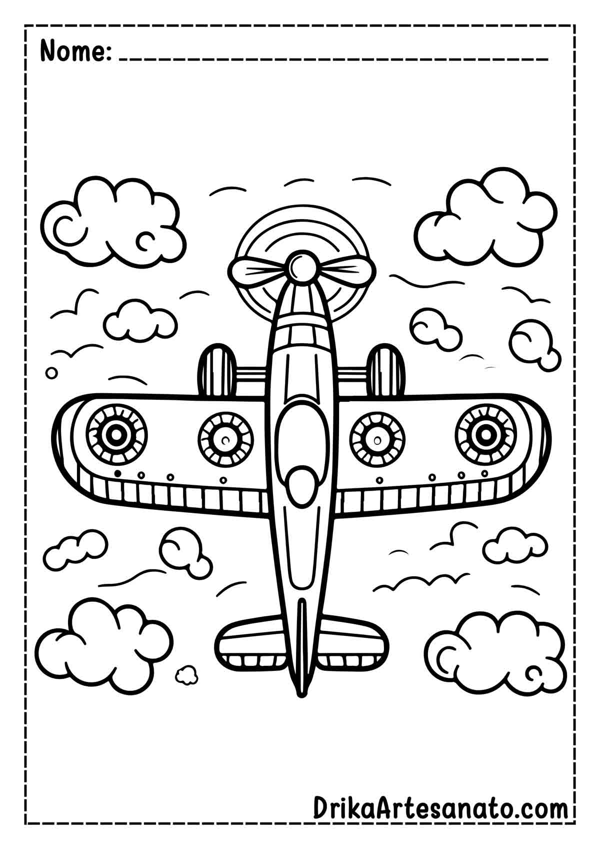 Desenho de Avião para Pintar