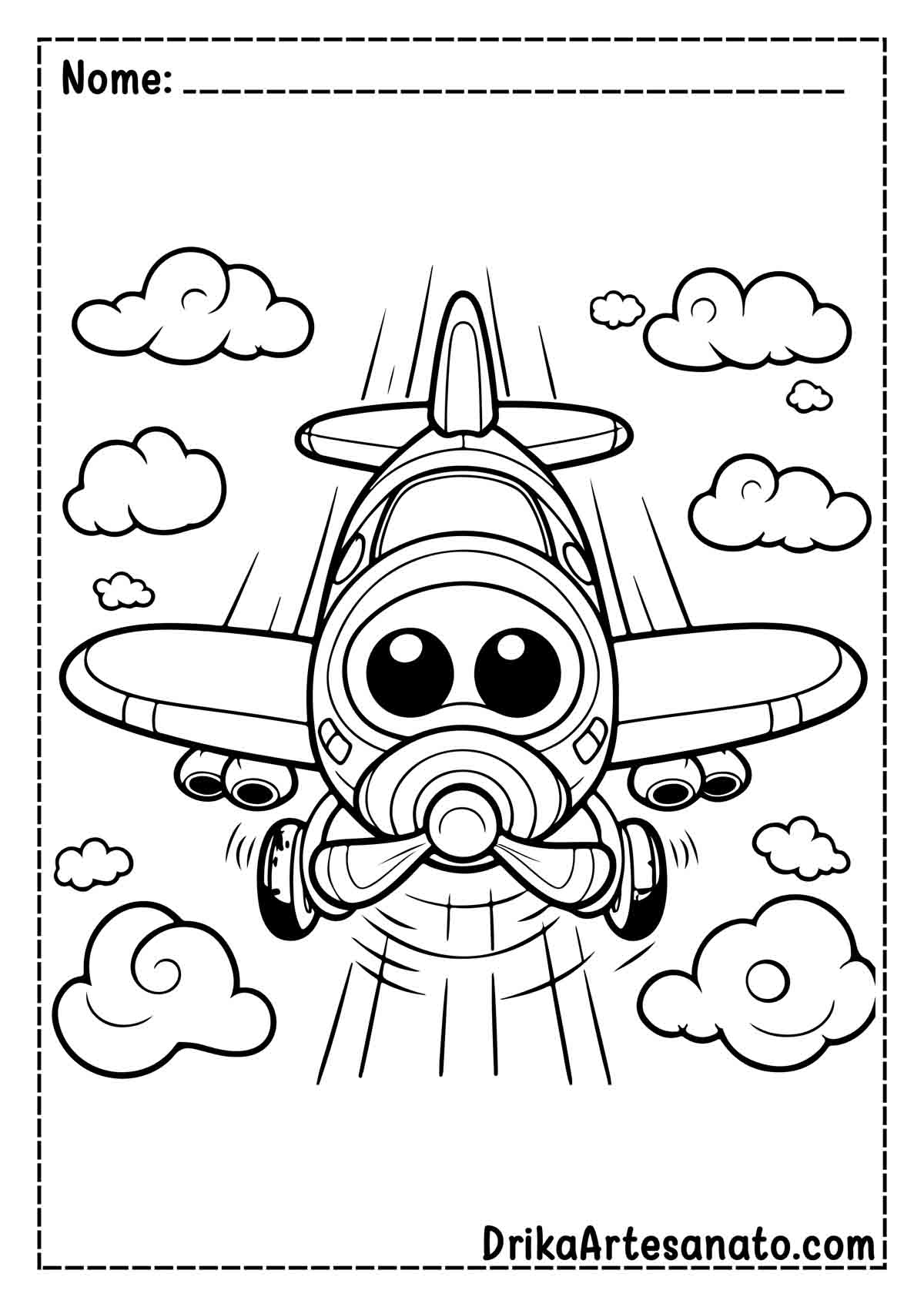 Desenho de Avião para Colorir