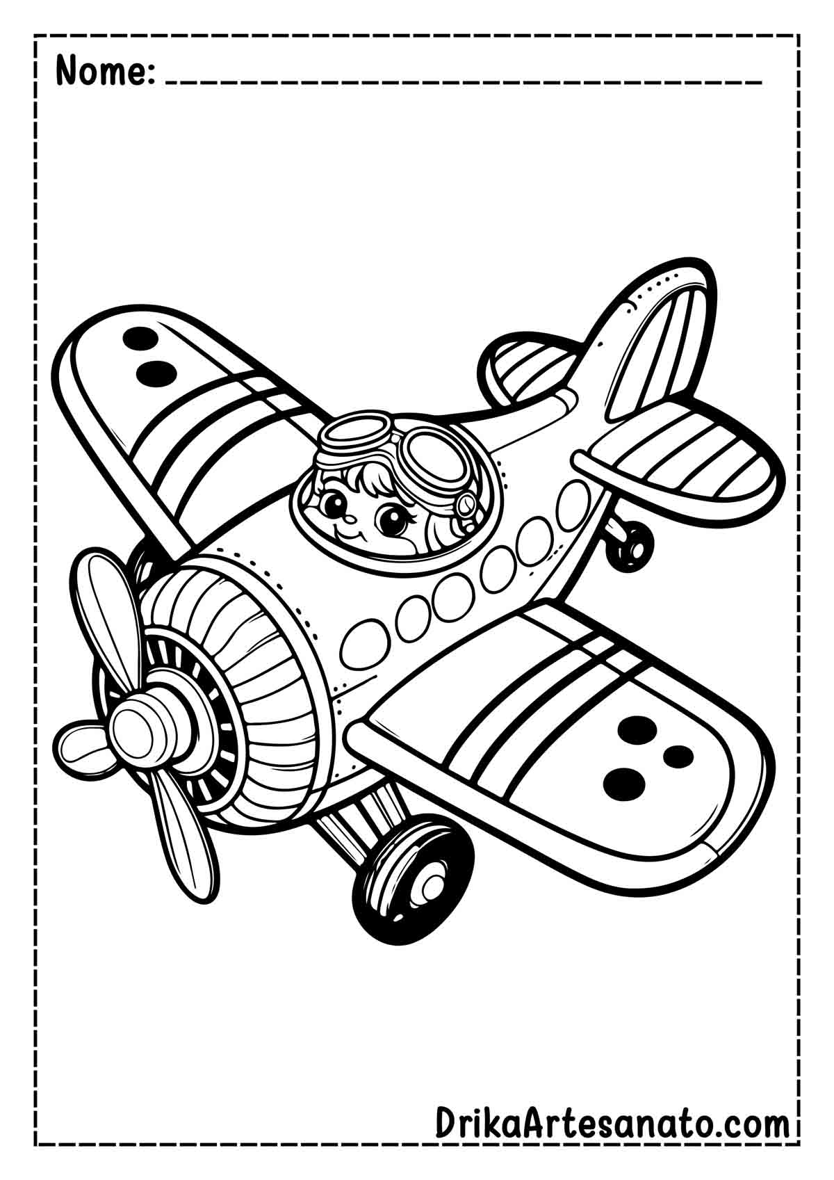 Desenho de Avião Infantil para Imprimir