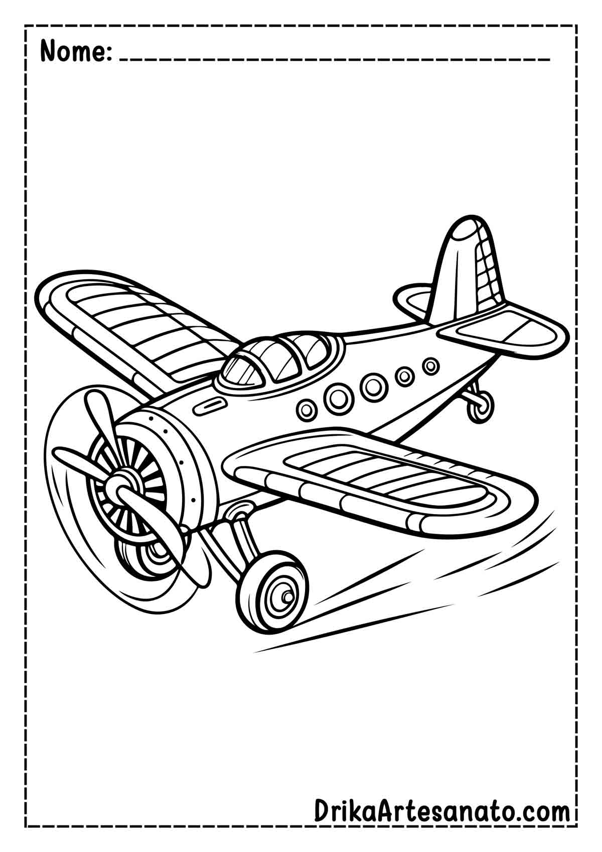 Desenho de Avião Infantil para Imprimir