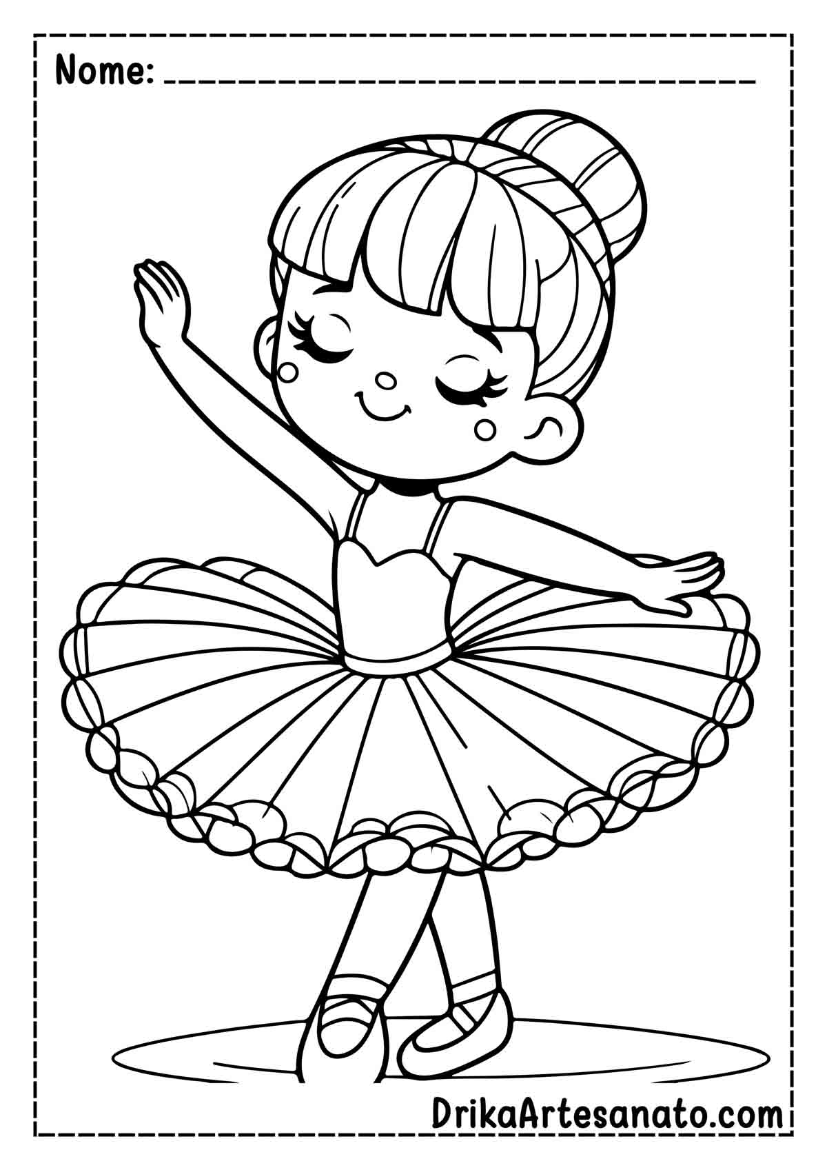 Desenho de Bailarina Dançando para Imprimir