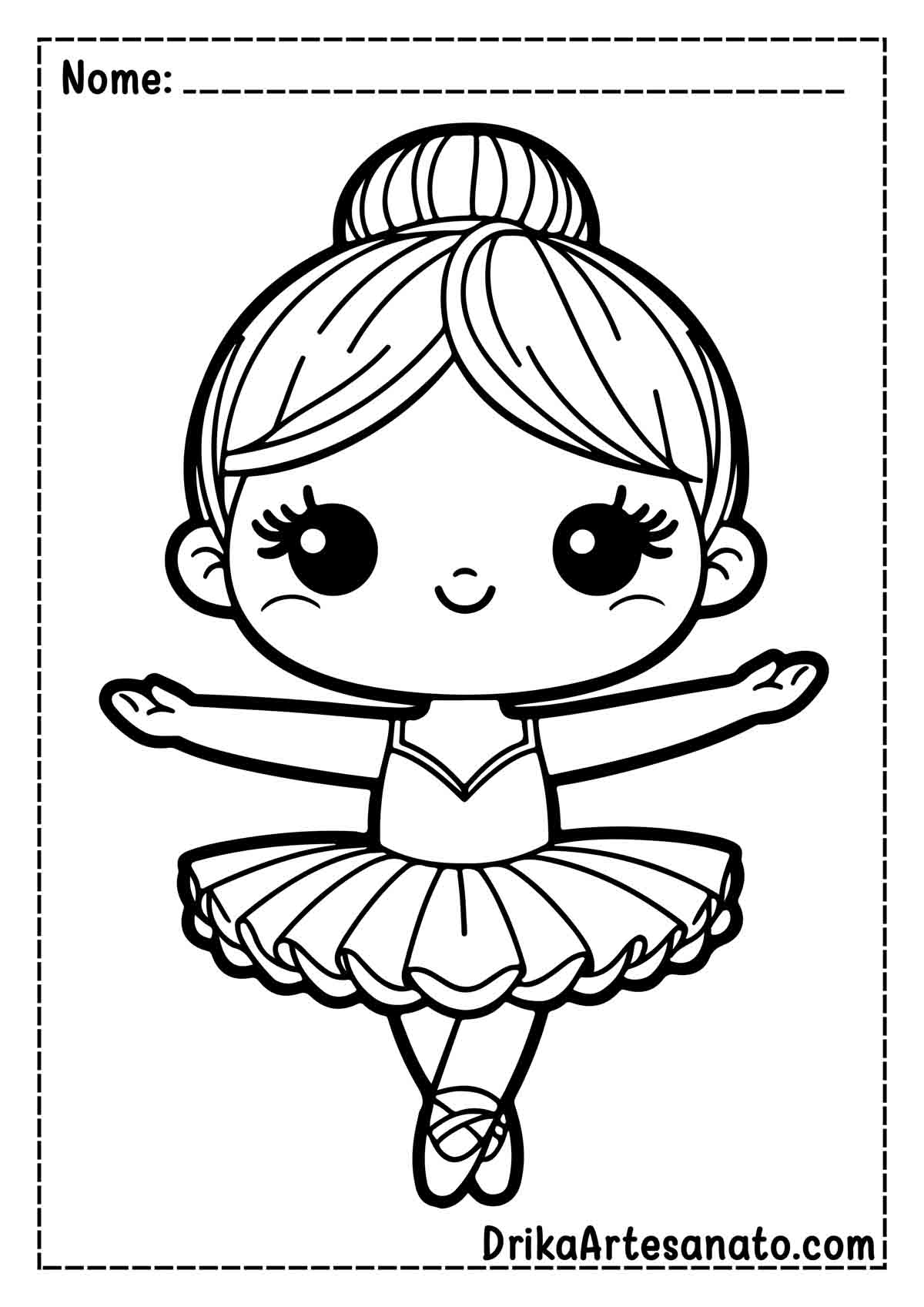 Desenho de Bailarina para Colorir  Fácil